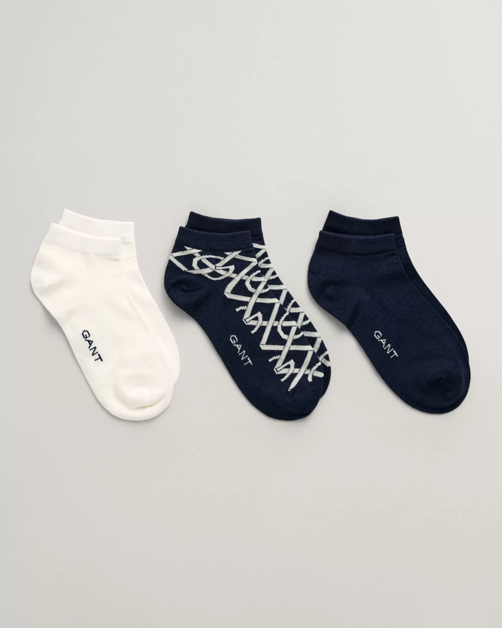 GANT 3-Pack G Patterned Ankle Socks | Strumpor