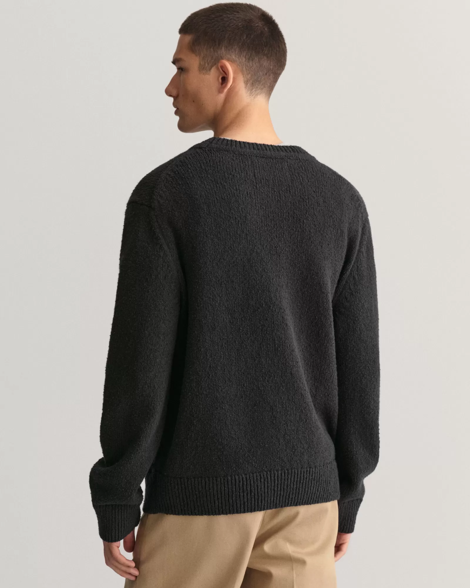 GANT Bouclé Knit Crew Neck Sweater | Stickat