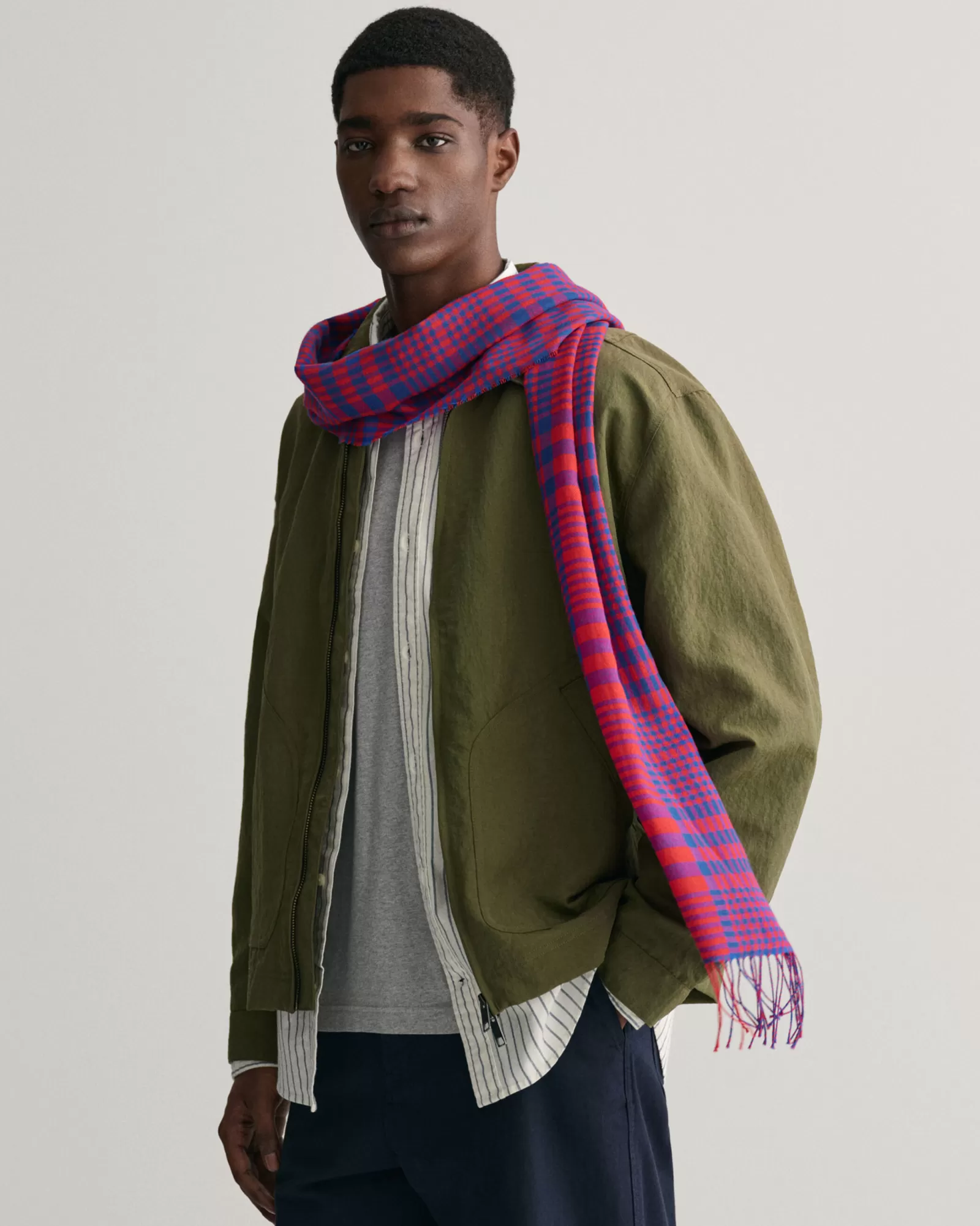 GANT Checked Merino Wool Woven Scarf | Halsdukar & Scarfs