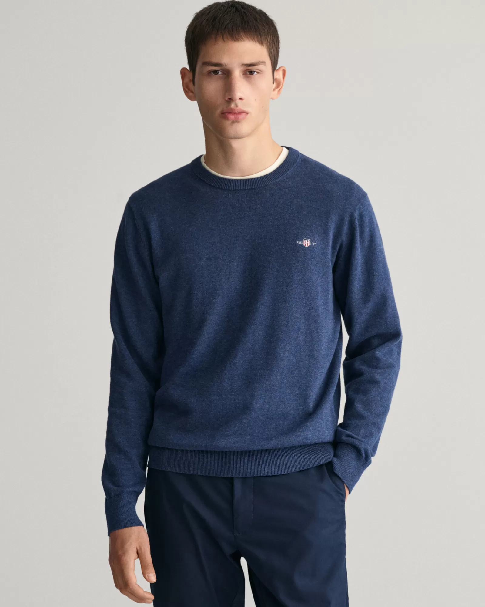 GANT Classic Cotton Crew Neck Sweater | Stickat