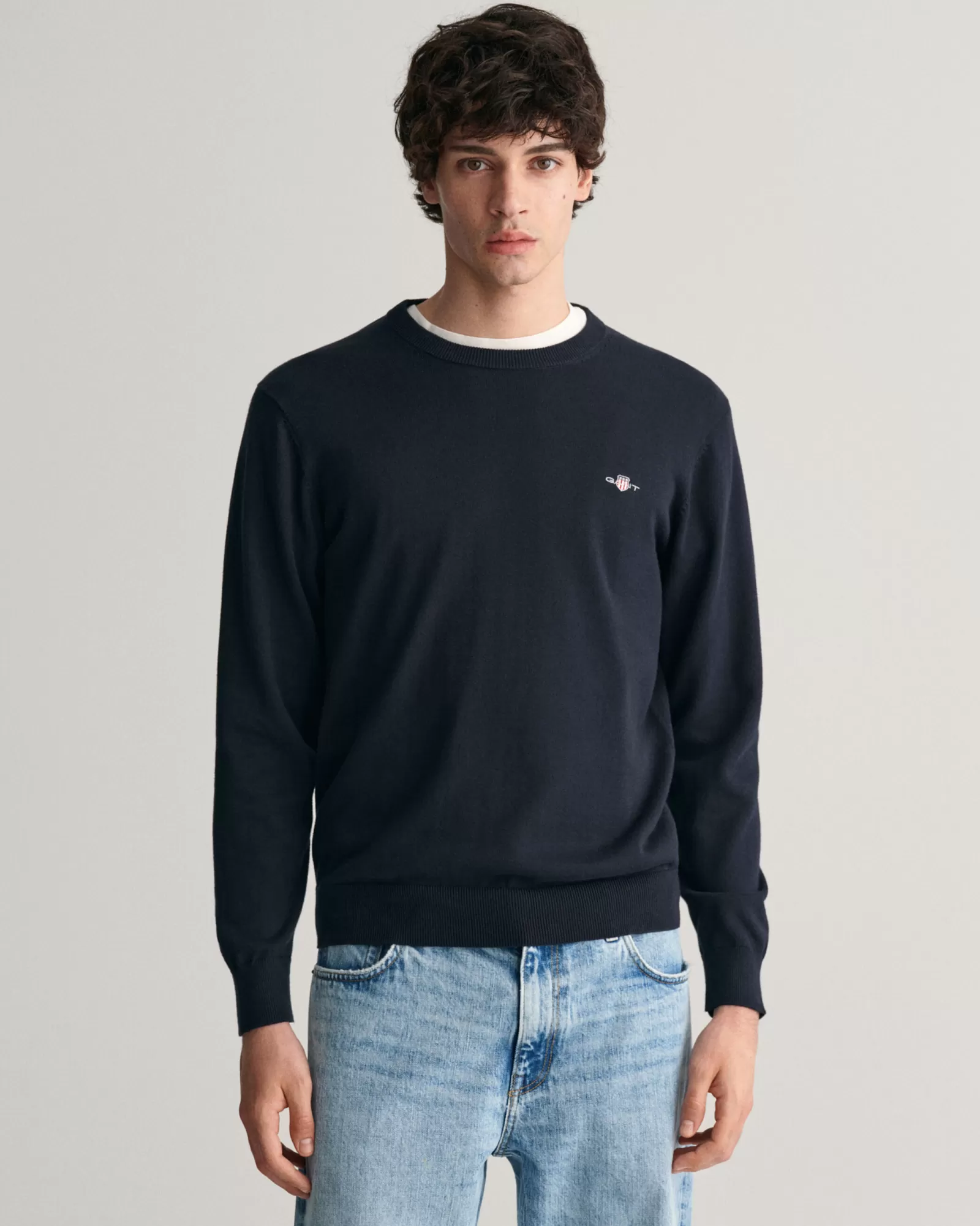 GANT Classic Cotton Crew Neck Sweater | Stickat