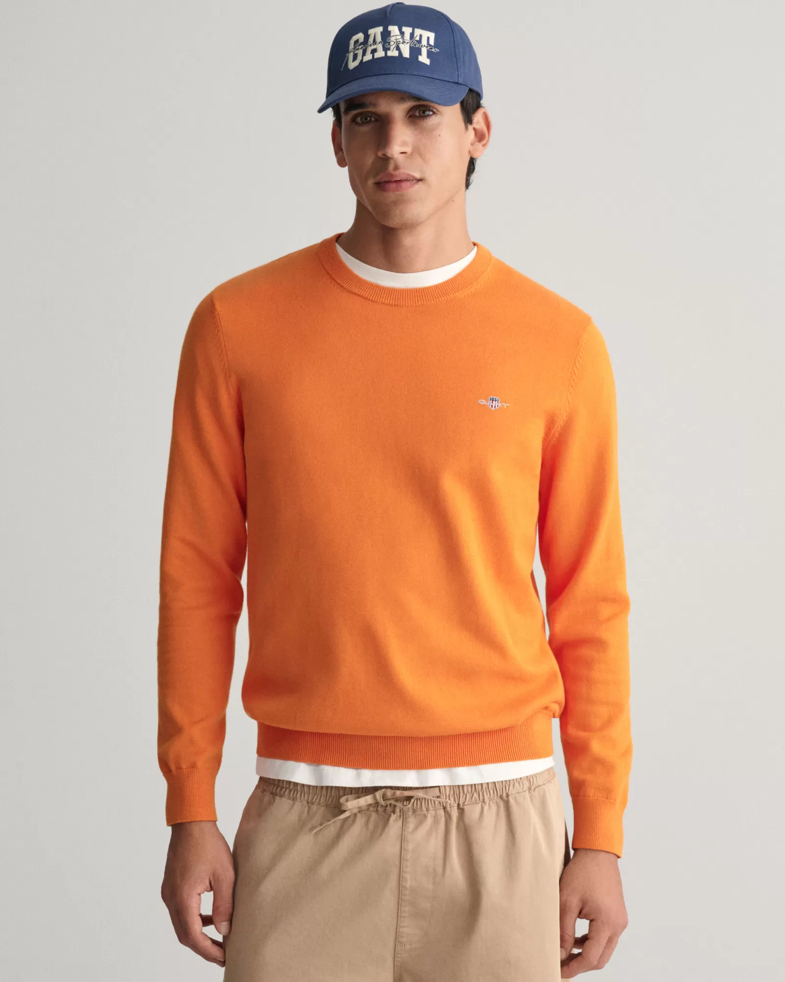 GANT Classic Cotton Crew Neck Sweater | Stickat