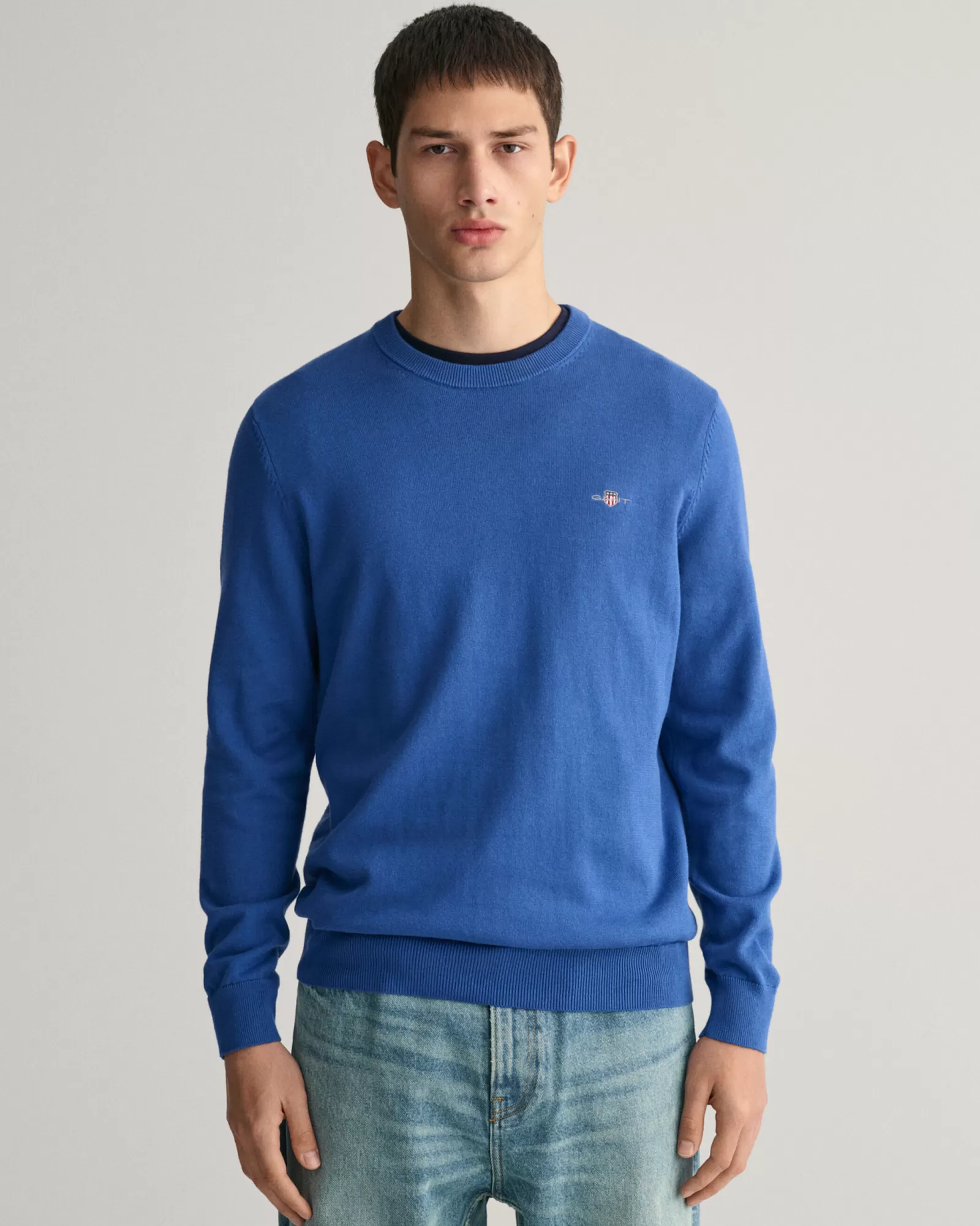 GANT Classic Cotton Crew Neck Sweater | Stickat