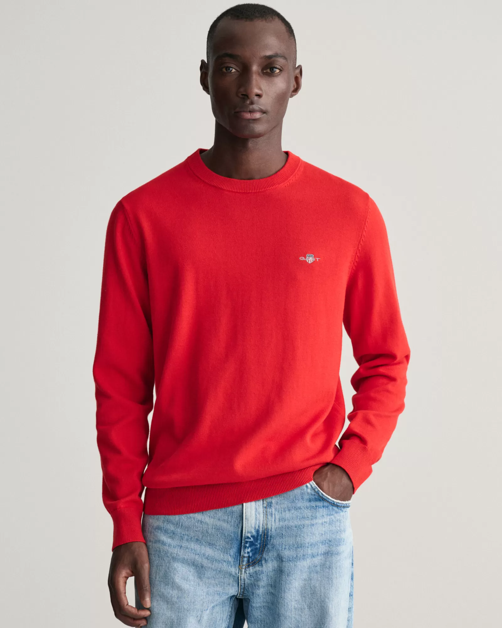 GANT Classic Cotton Crew Neck Sweater | Stickat