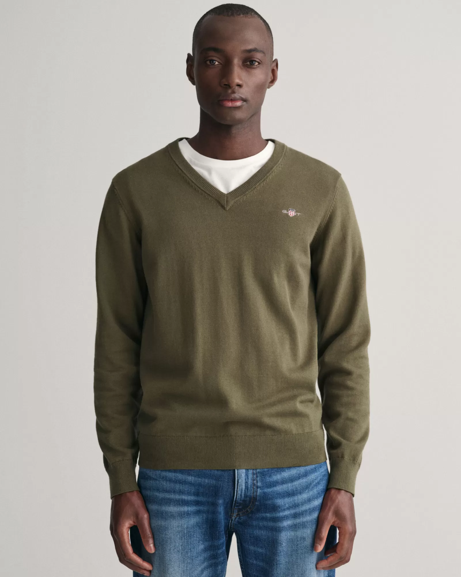 GANT Classic Cotton V-Neck Sweater | Stickat