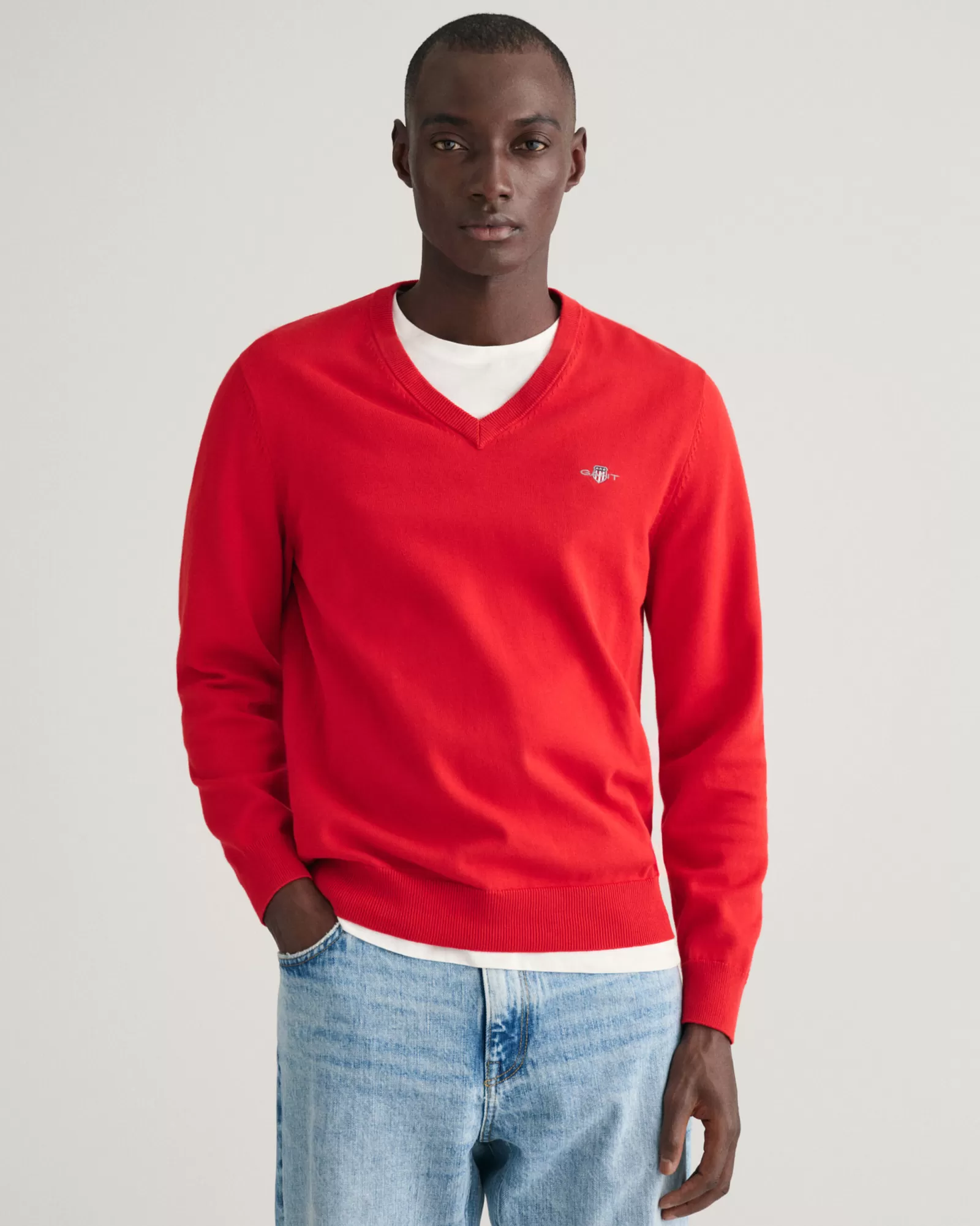 GANT Classic Cotton V-Neck Sweater | Stickat