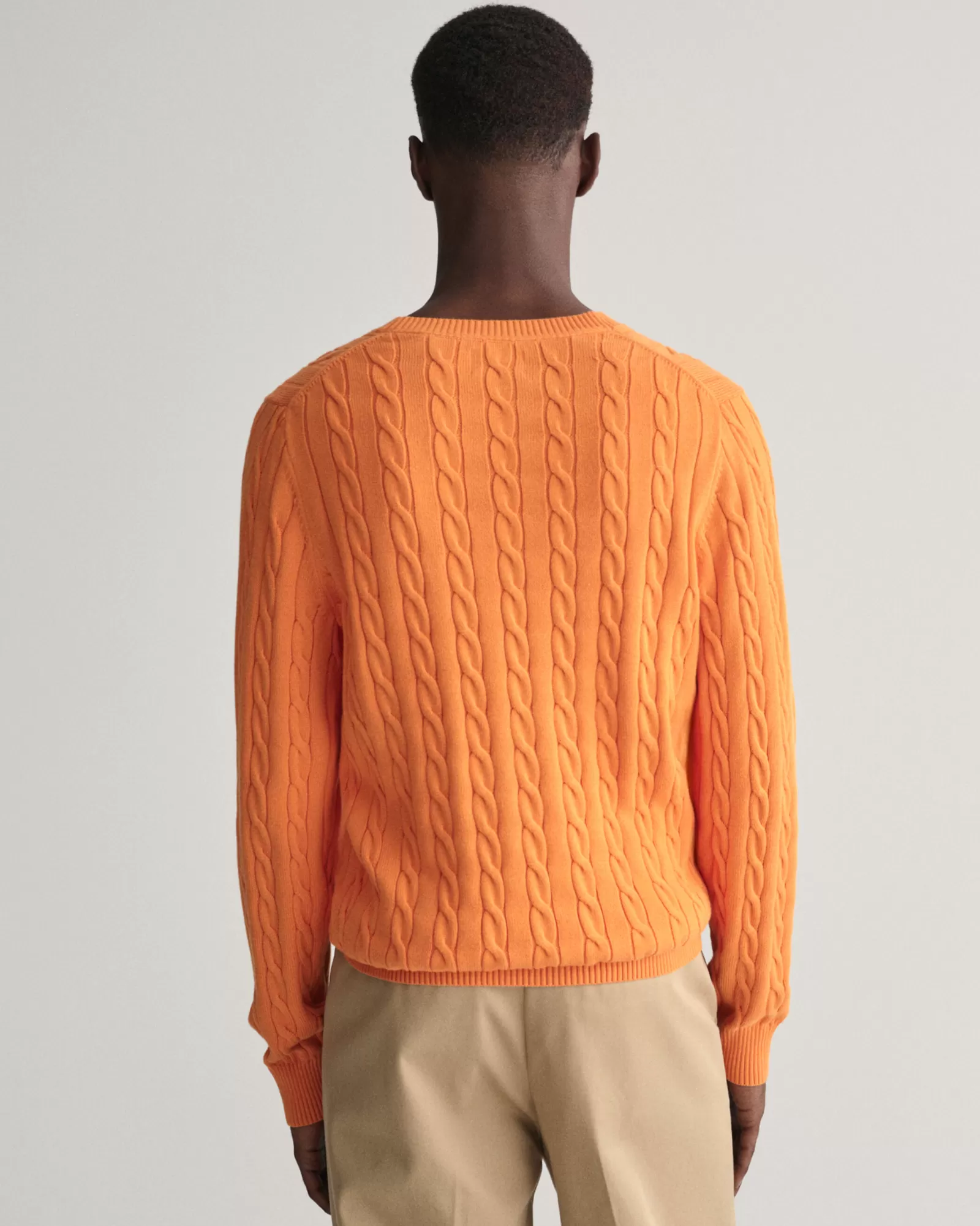 GANT Cotton Cable Knit Crew Neck Sweater | Stickat