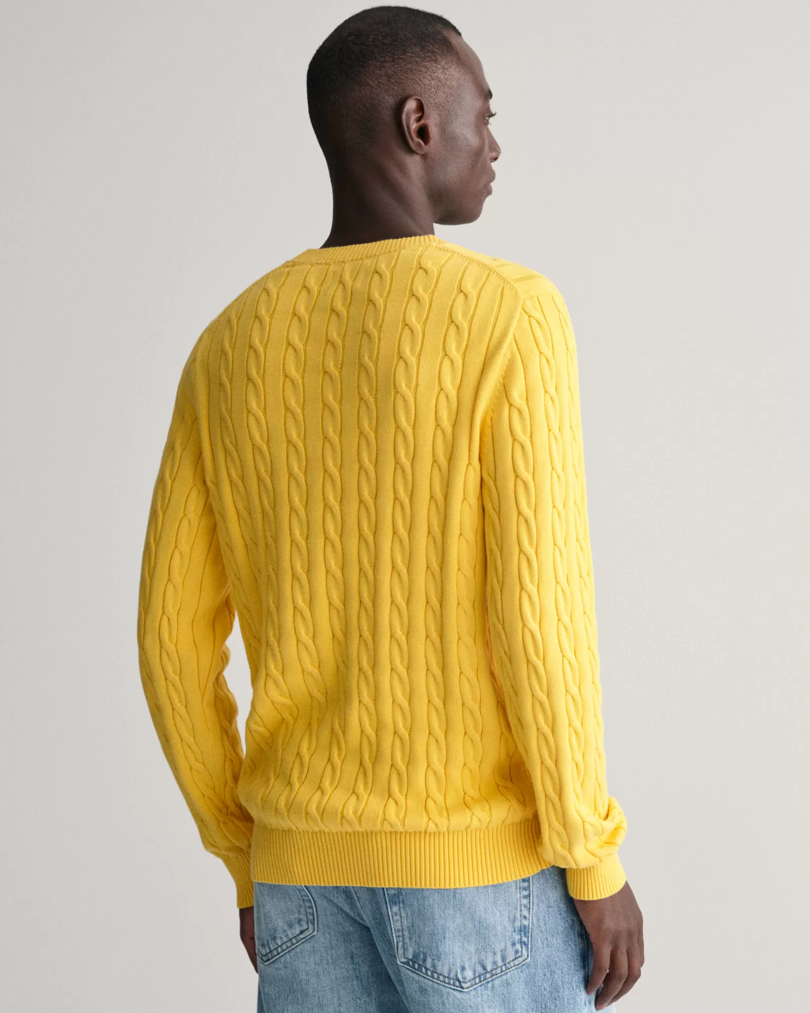 GANT Cotton Cable Knit Crew Neck Sweater | Stickat