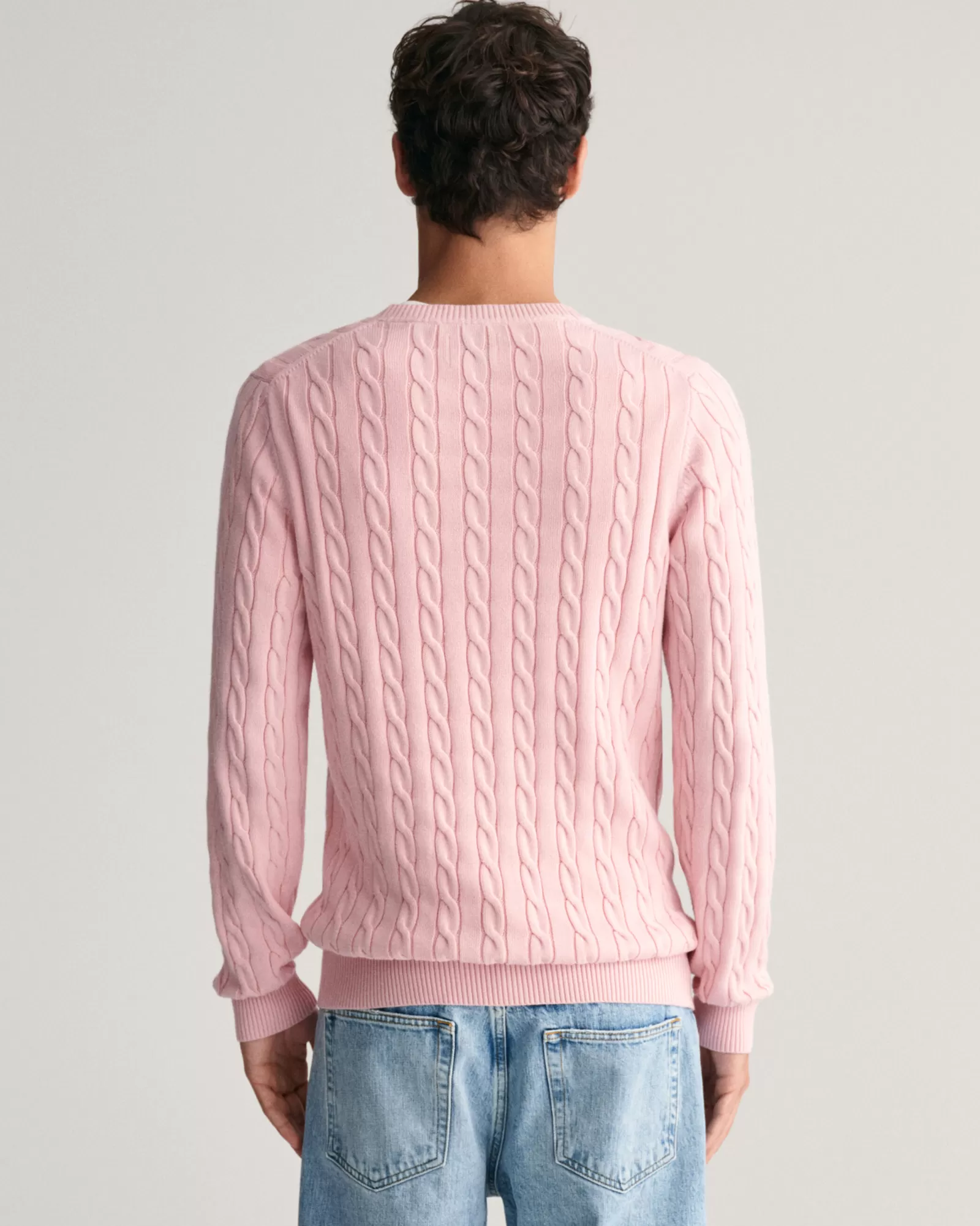 GANT Cotton Cable Knit Crew Neck Sweater | Stickat