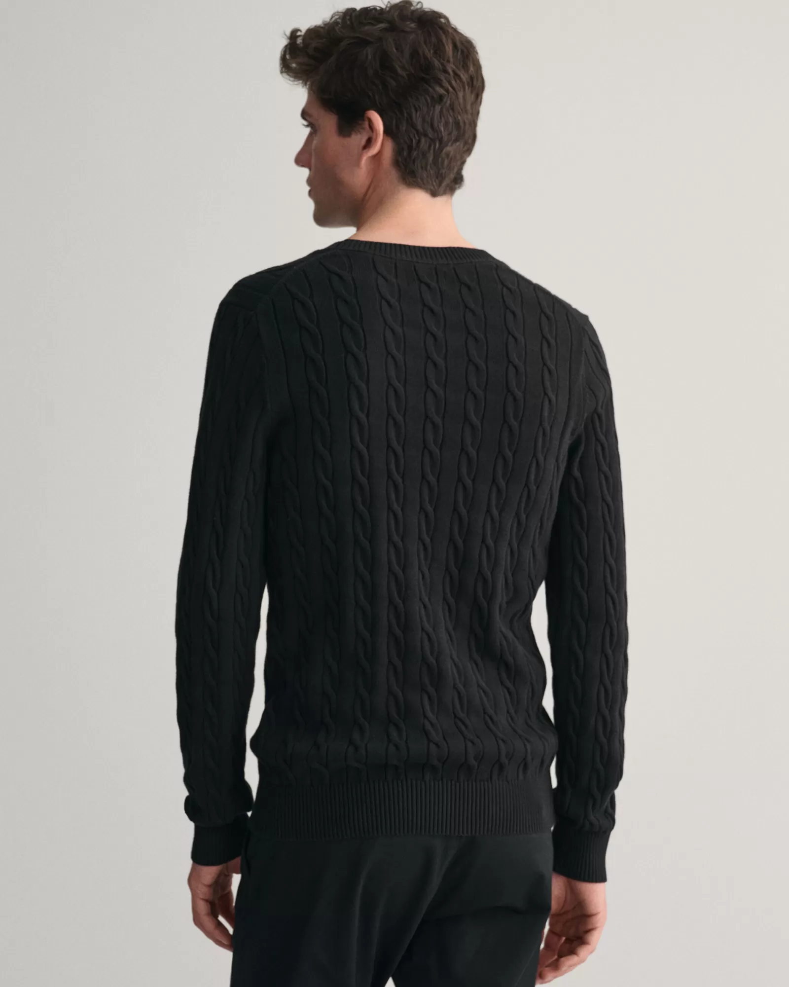 GANT Cotton Cable Knit Crew Neck Sweater | Stickat