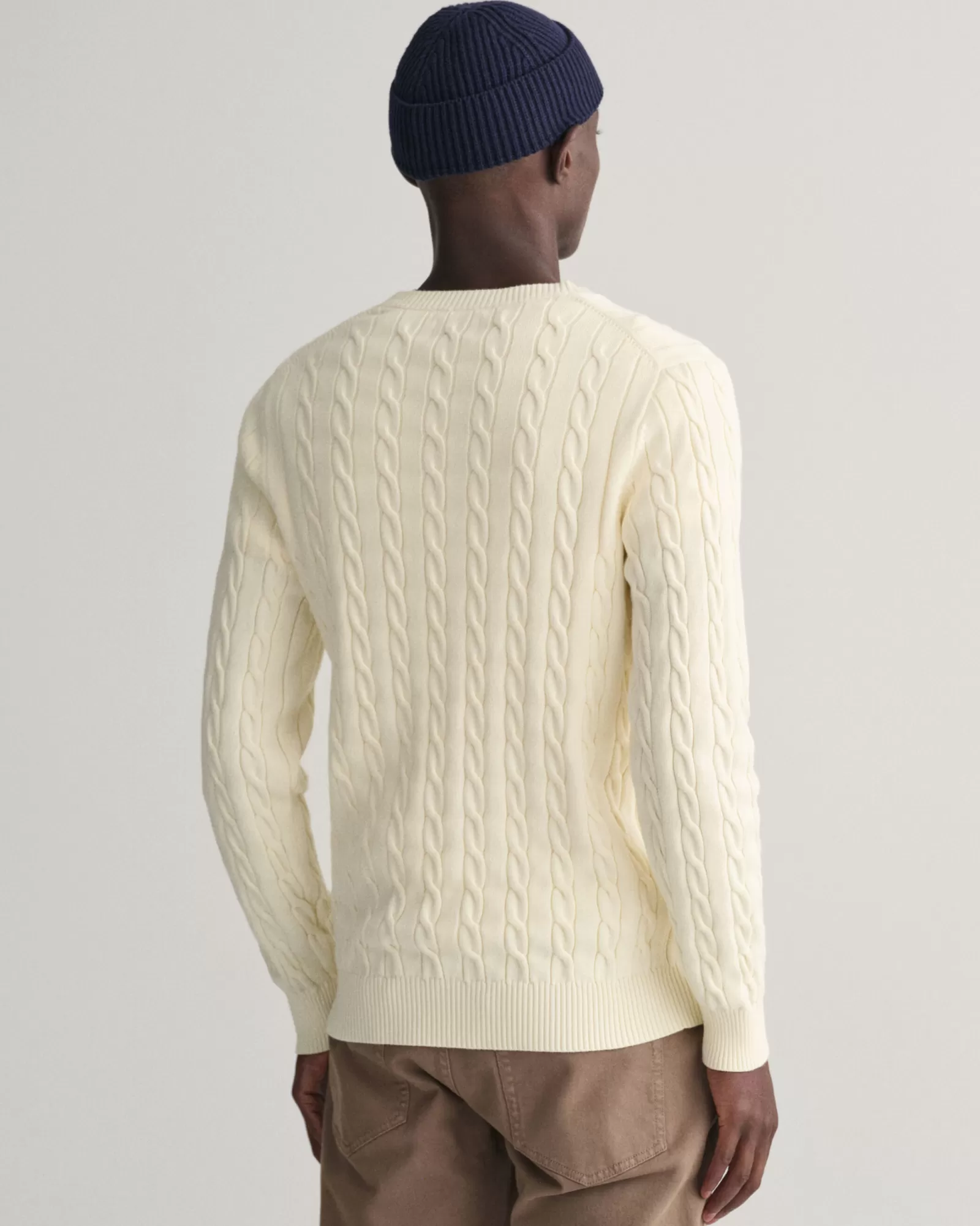 GANT Cotton Cable Knit Crew Neck Sweater | Stickat