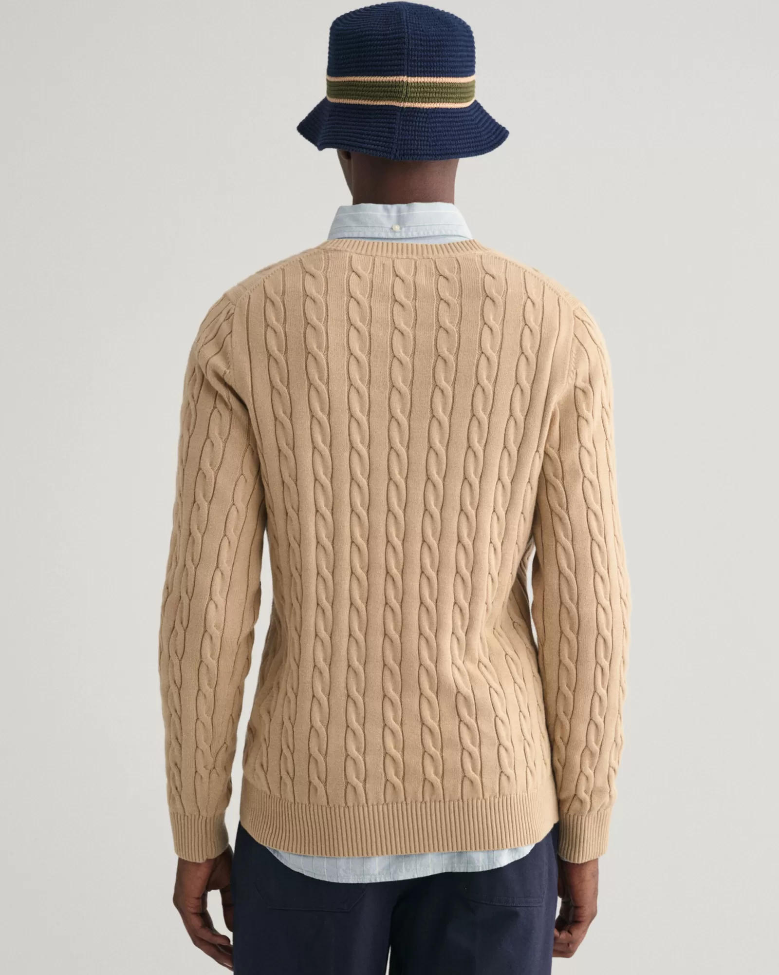 GANT Cotton Cable Knit Crew Neck Sweater | Stickat