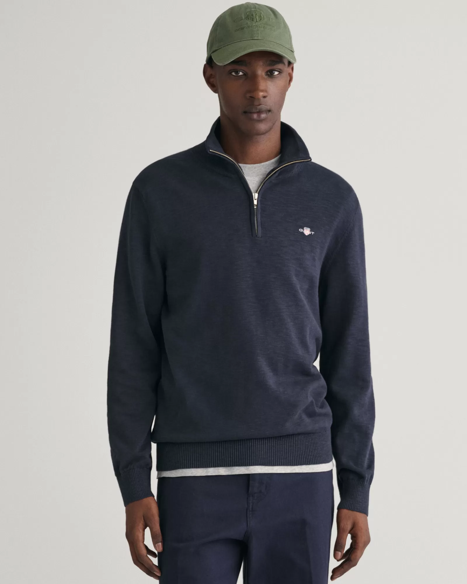 GANT Cotton Flamme Half-Zip Sweater | Stickat