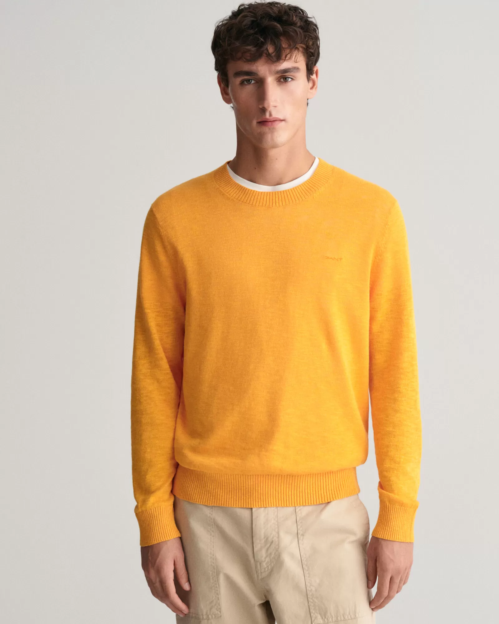 GANT Cotton Linen Crew Neck Sweater | Stickat