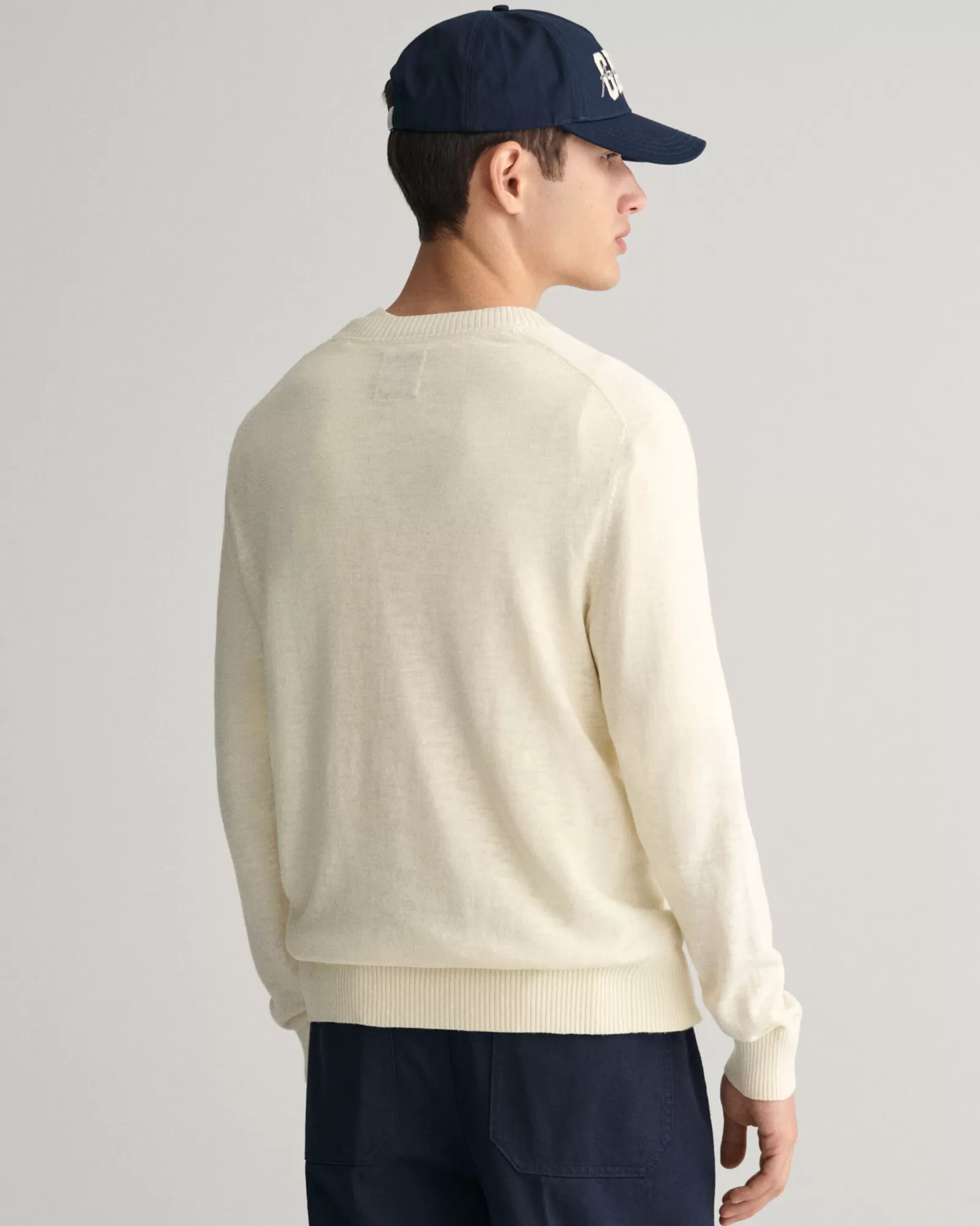 GANT Cotton Linen Crew Neck Sweater | Stickat