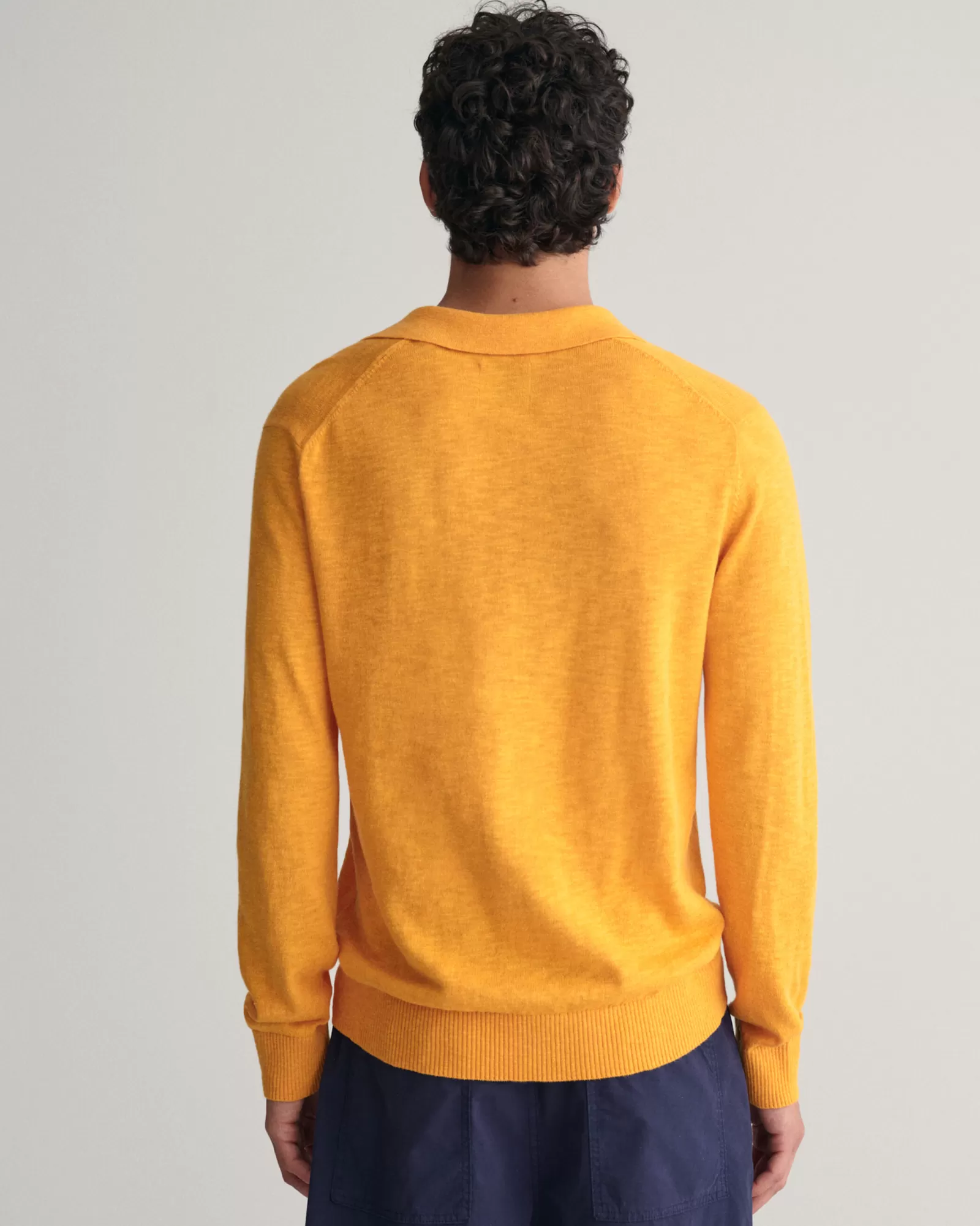 GANT Cotton Linen Open Polo Sweater | Stickat | Pikéer