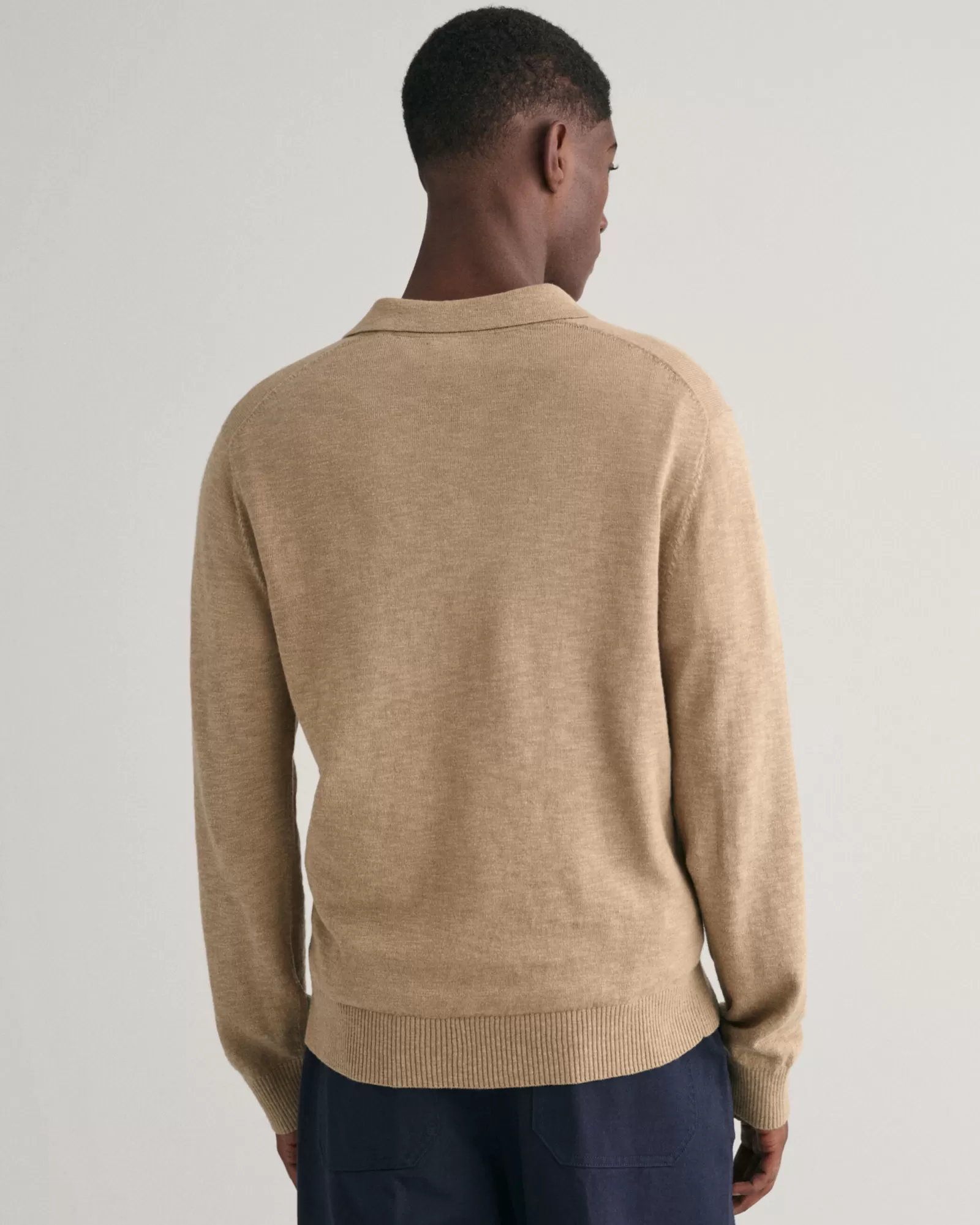 GANT Cotton Linen Open Polo Sweater | Stickat | Pikéer