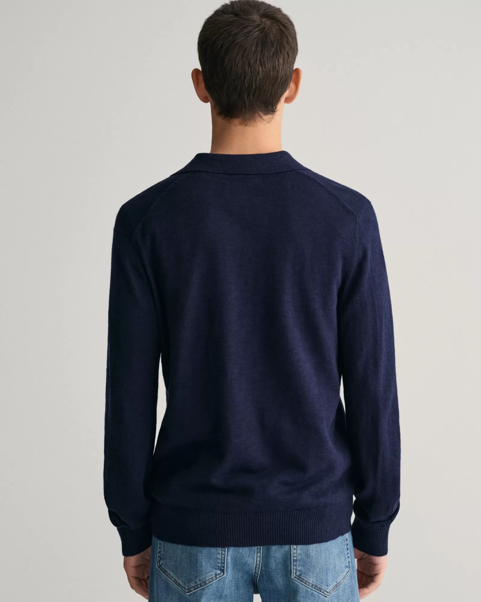 GANT Cotton Linen Open Polo Sweater | Stickat | Pikéer