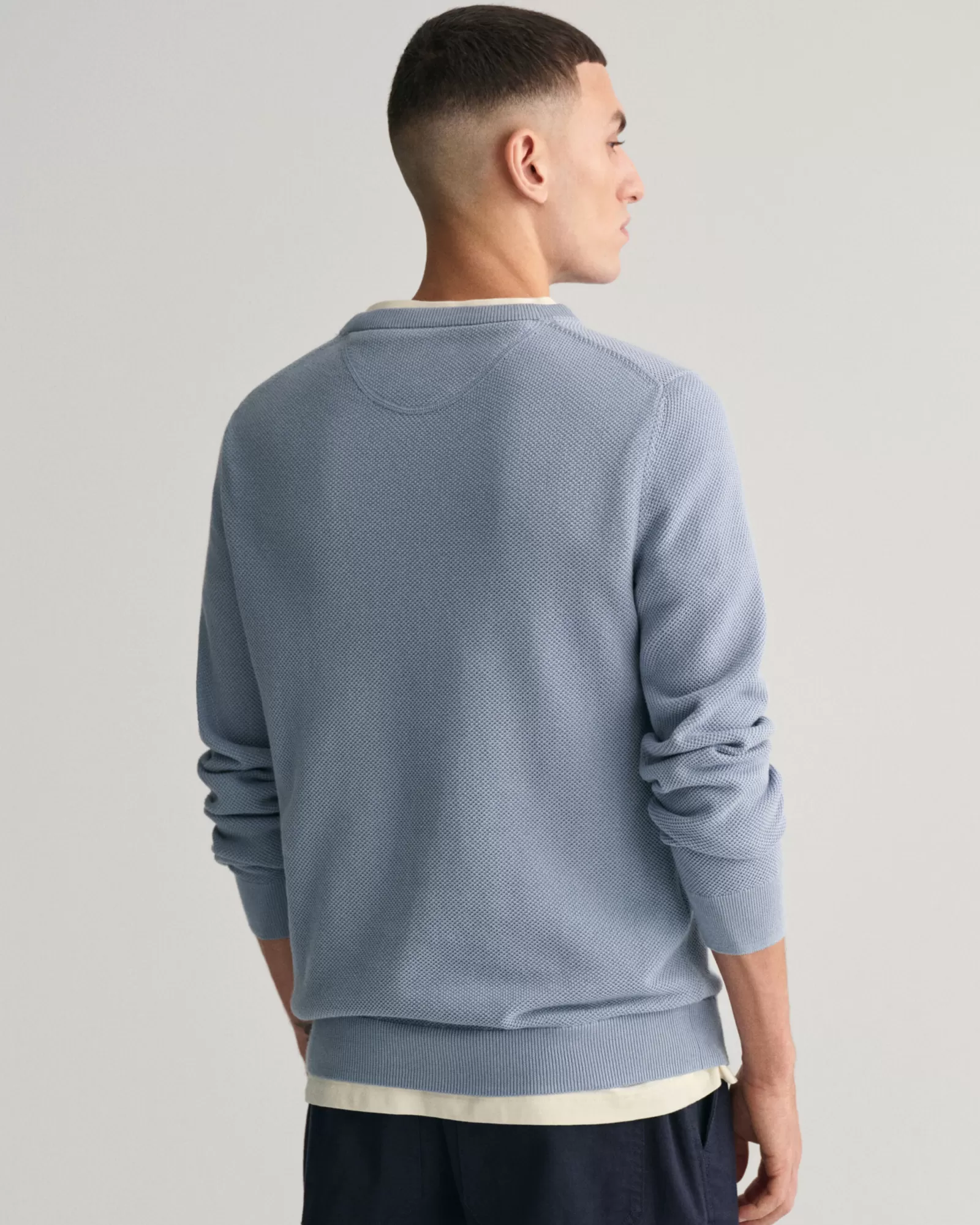 GANT Cotton Piqué Crew Neck Sweater | Stickat