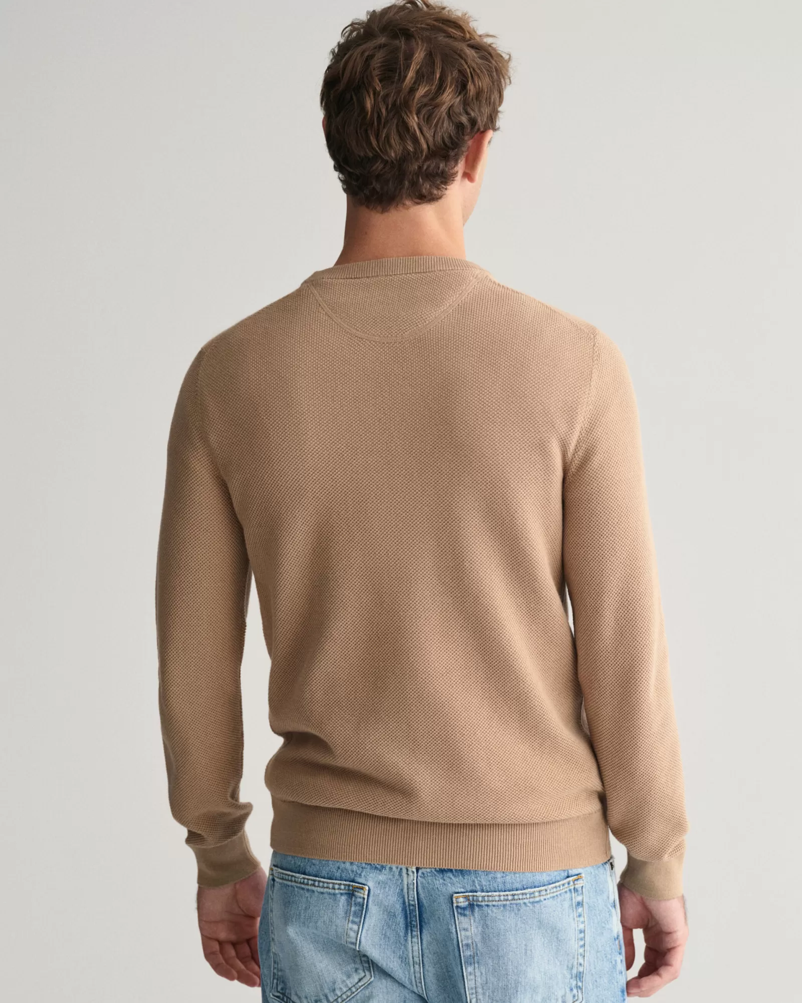 GANT Cotton Piqué Crew Neck Sweater | Stickat