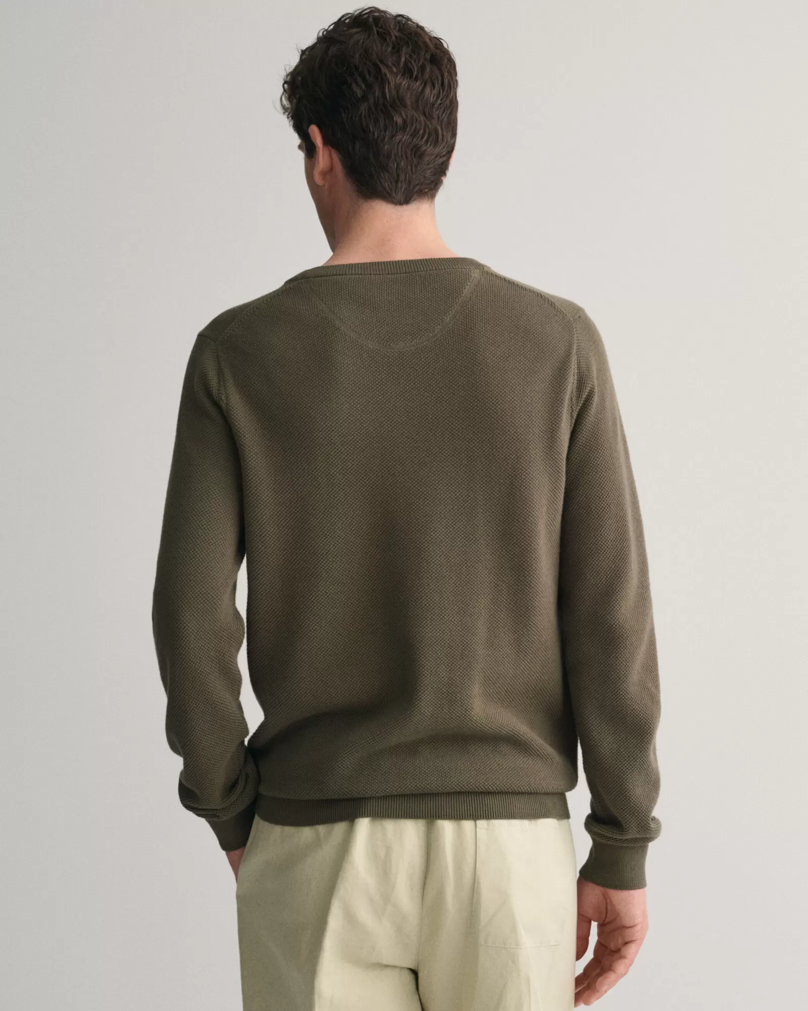 GANT Cotton Piqué Crew Neck Sweater | Stickat