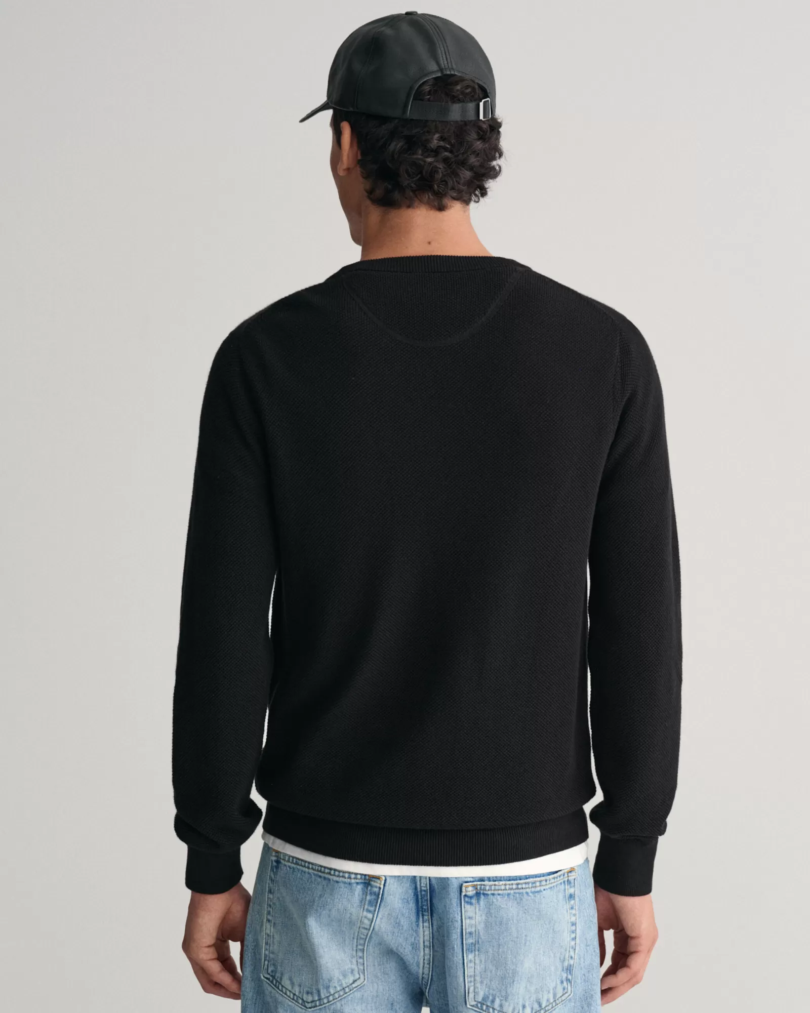 GANT Cotton Piqué Crew Neck Sweater | Stickat