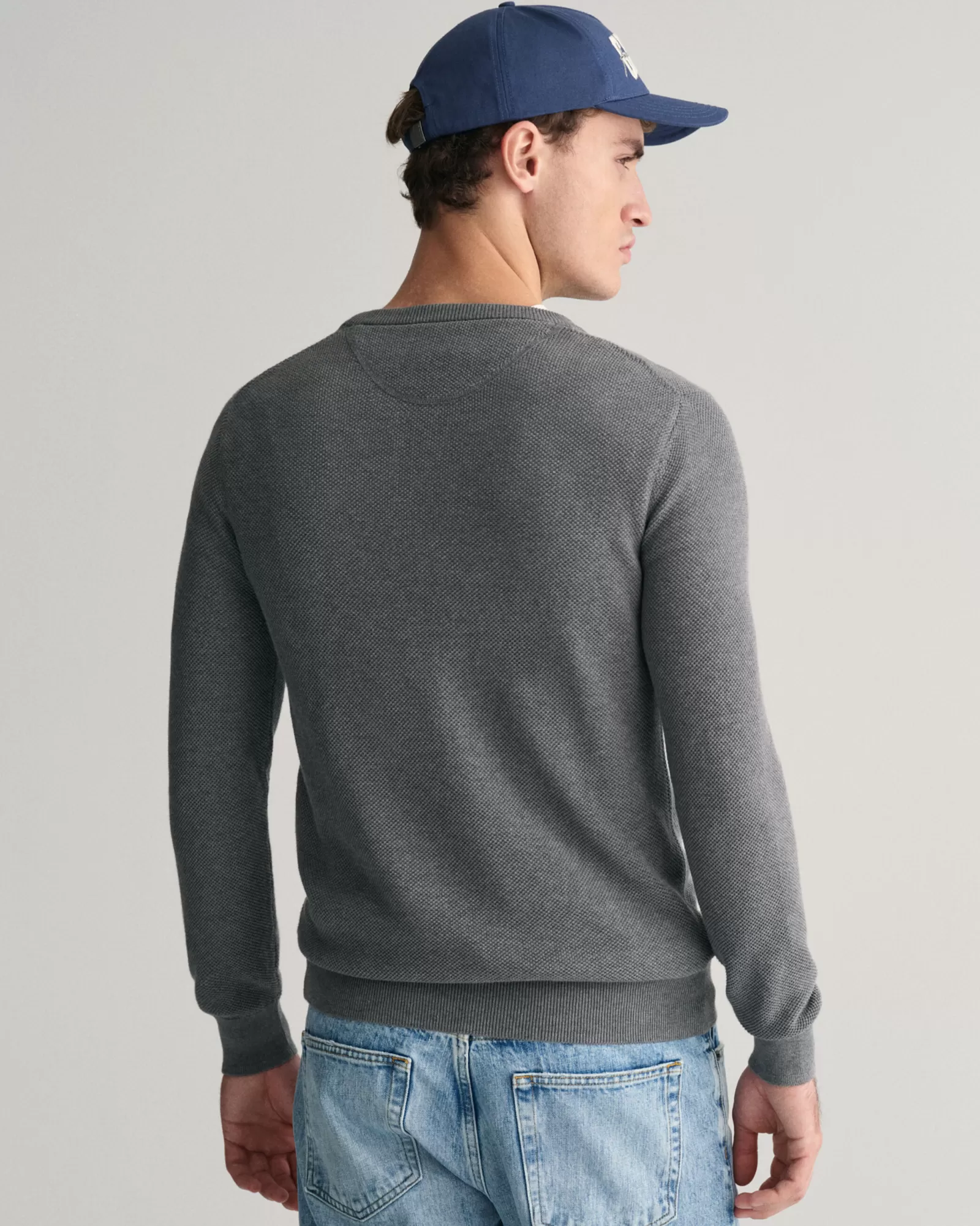 GANT Cotton Piqué Crew Neck Sweater | Stickat