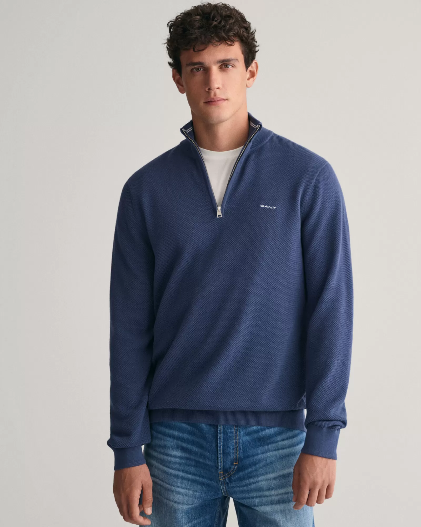 GANT Cotton Piqué Half-Zip Sweater | Stickat