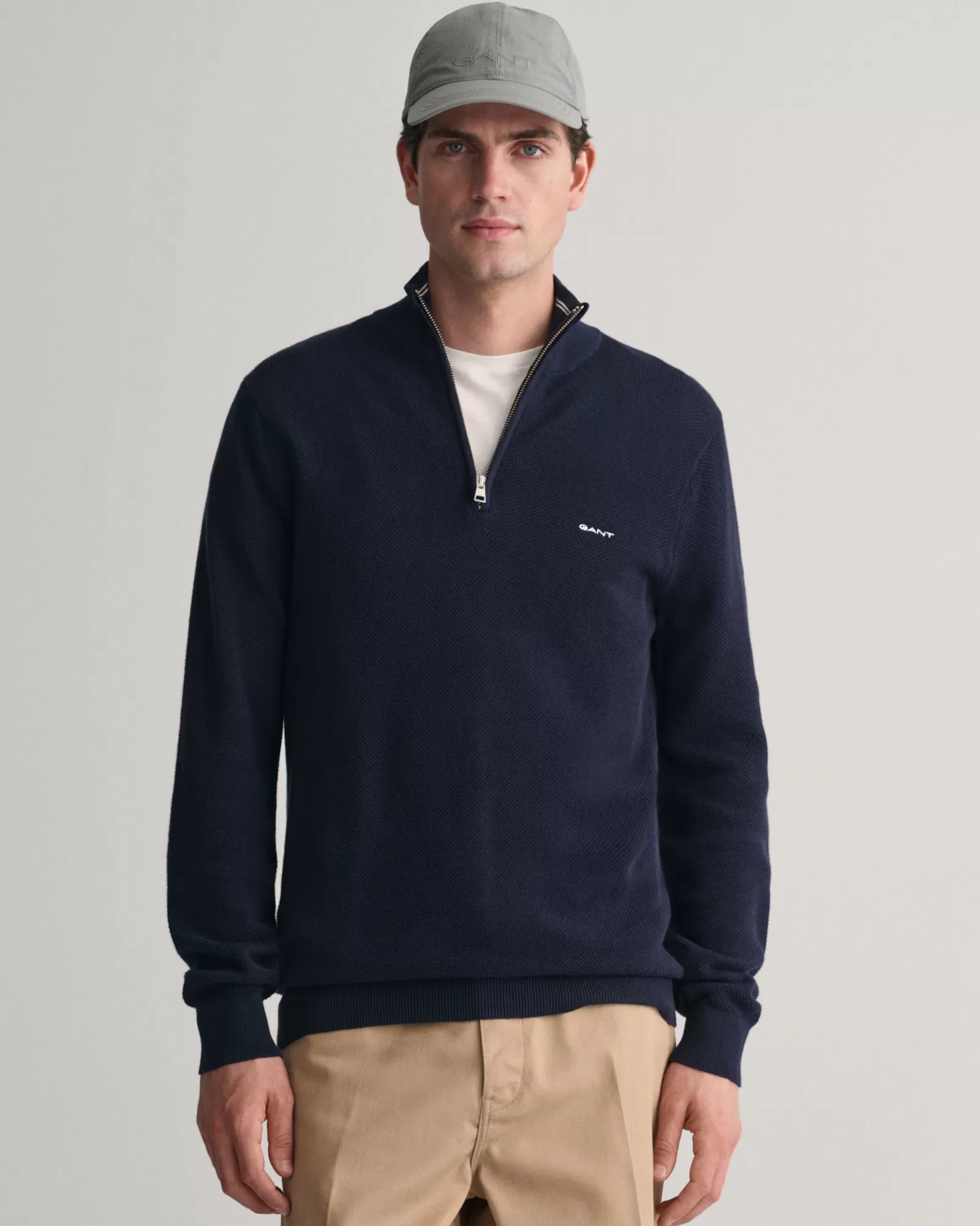 GANT Cotton Piqué Half-Zip Sweater | Stickat