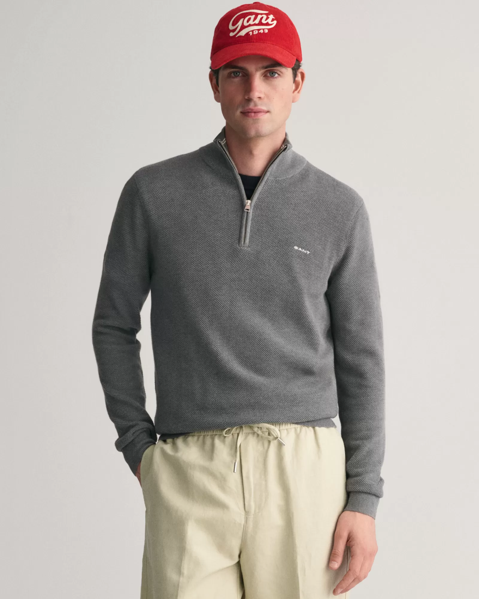 GANT Cotton Piqué Half-Zip Sweater | Stickat