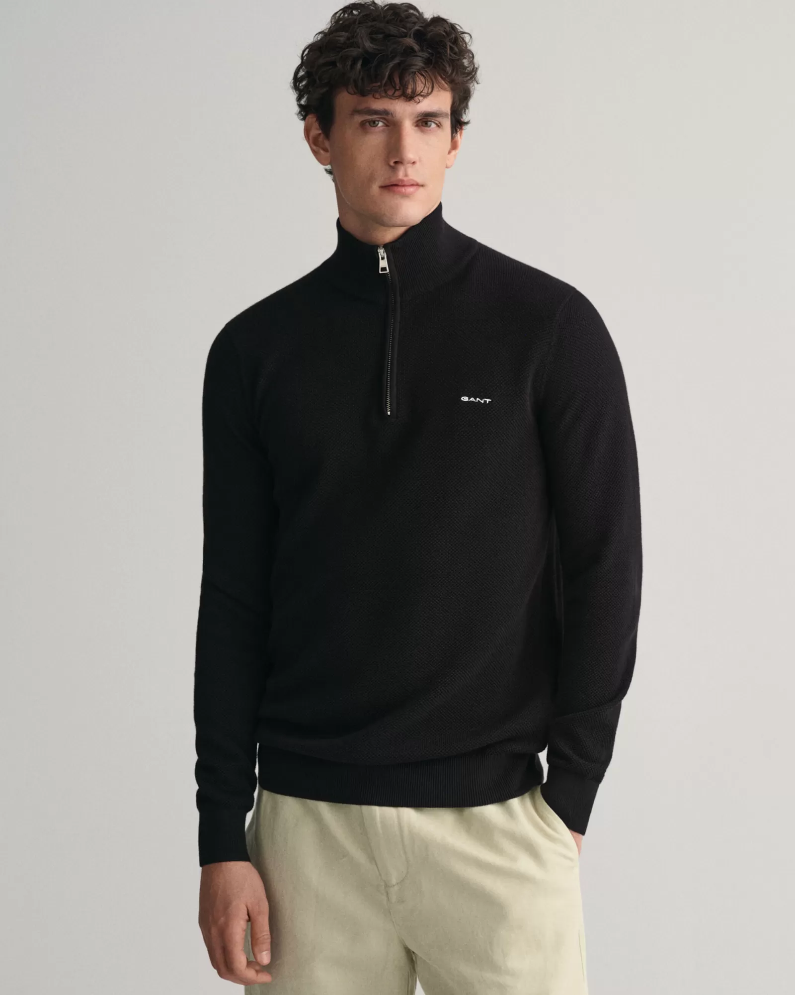 GANT Cotton Piqué Half-Zip Sweater | Stickat