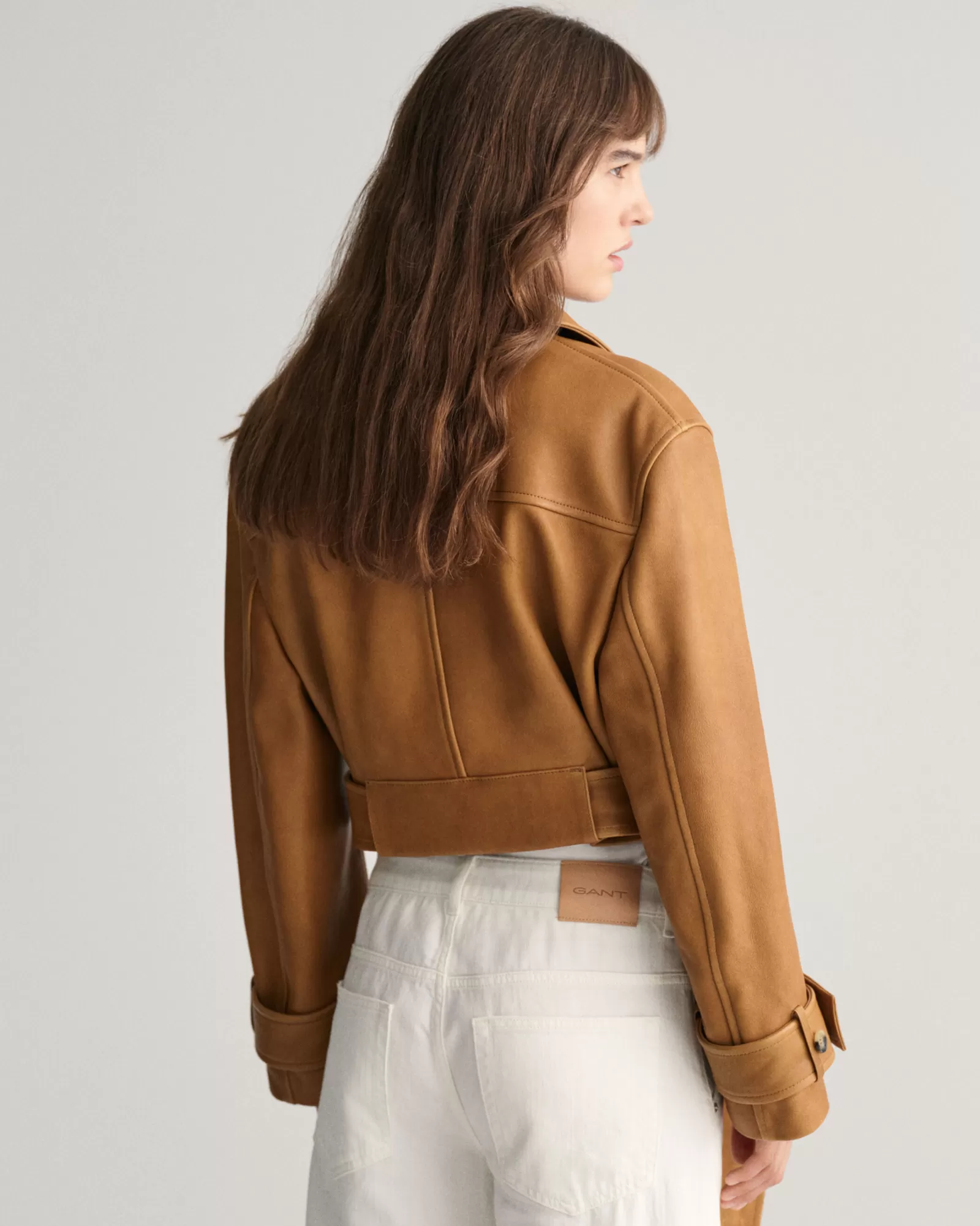 GANT Cropped Leather Trench Jacket | Kappor & Jackor