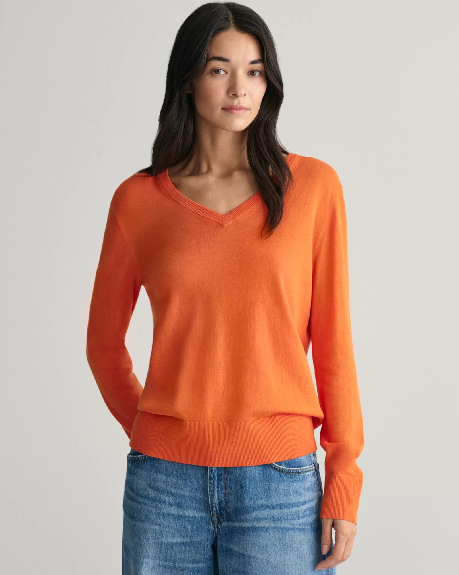 GANT Fine Knit V-Neck Sweater | Stickat