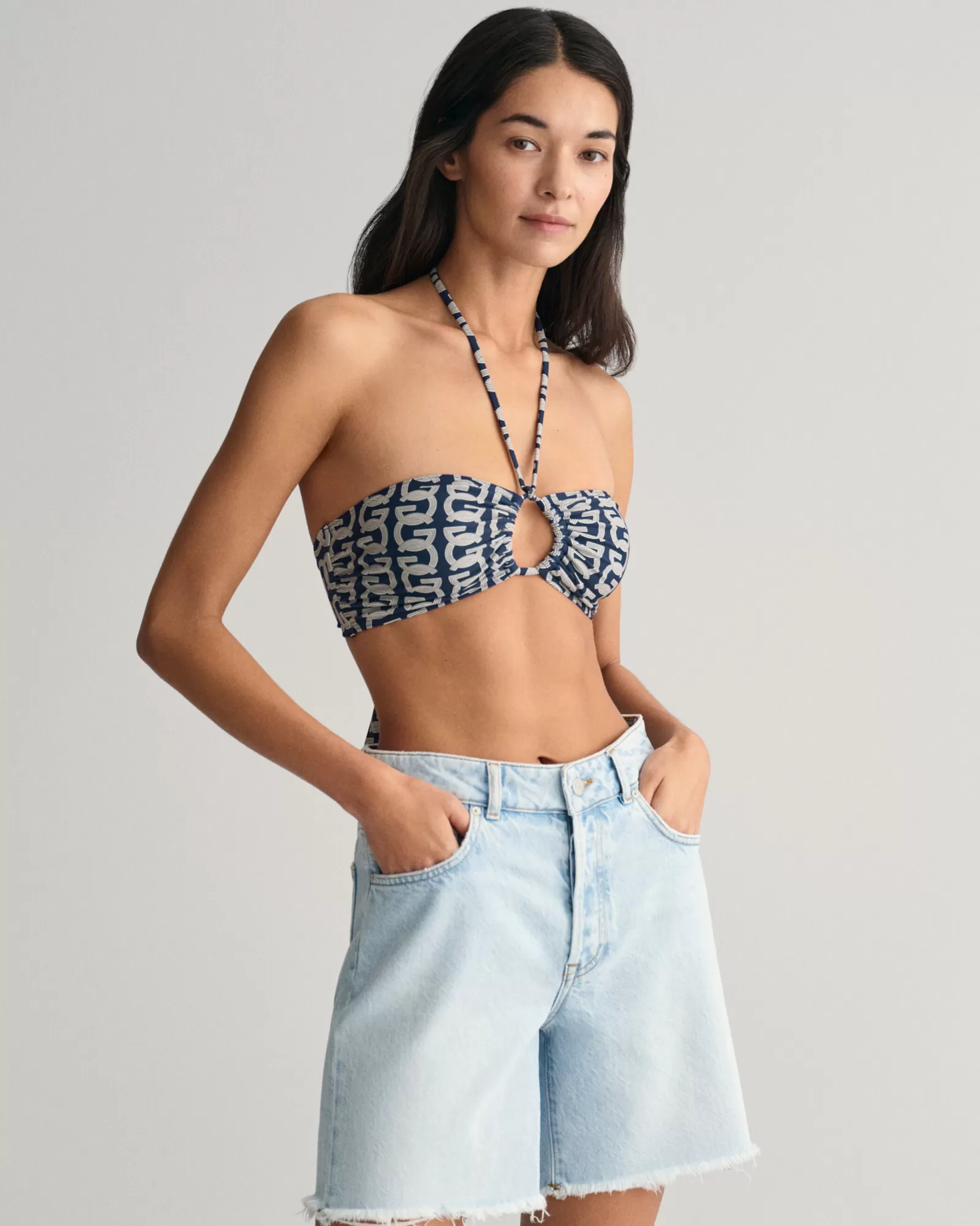 GANT G Patterned Bandeau Top | Badkläder