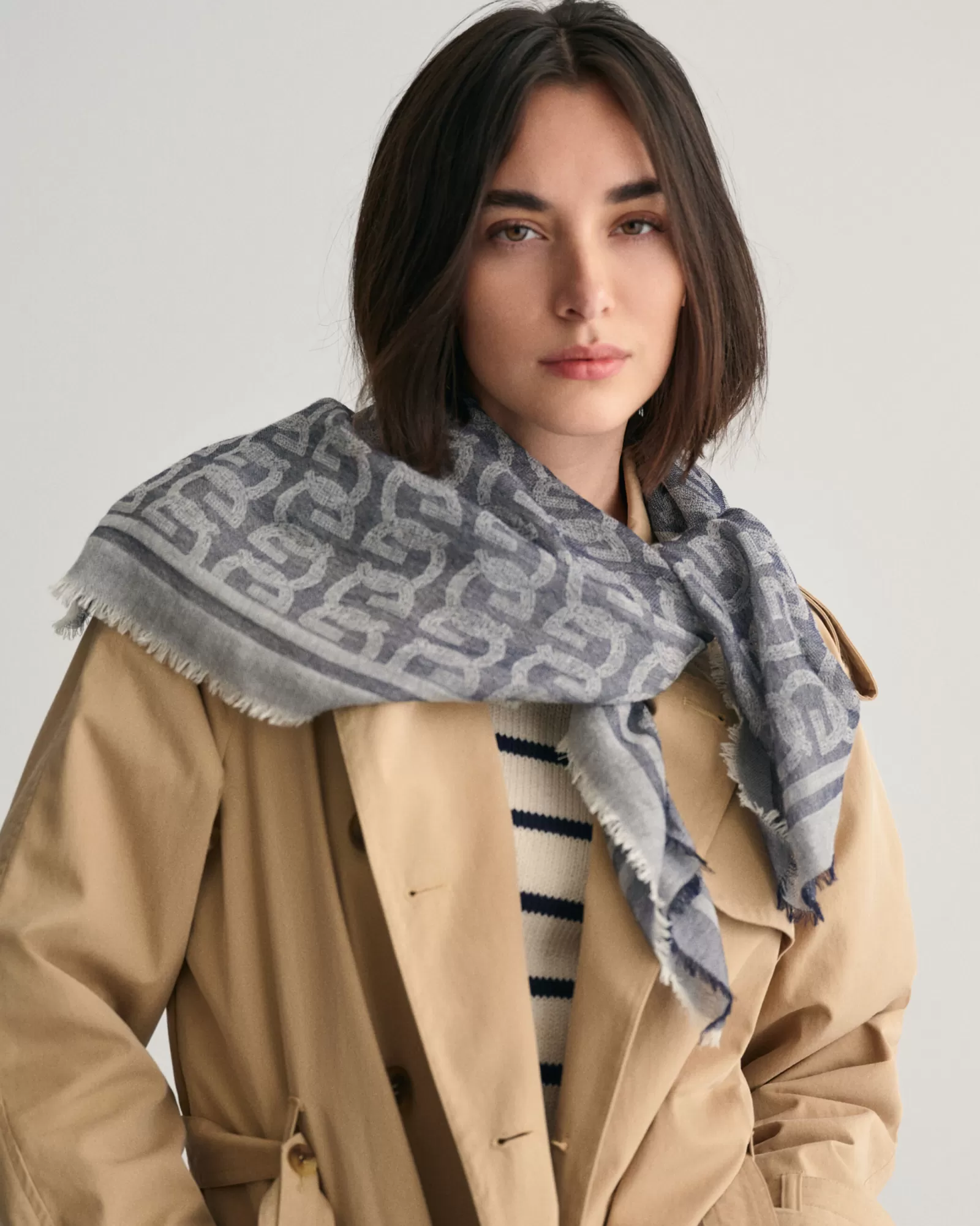 GANT G Patterned Lightweight Wool Scarf | Halsdukar & Scarfs