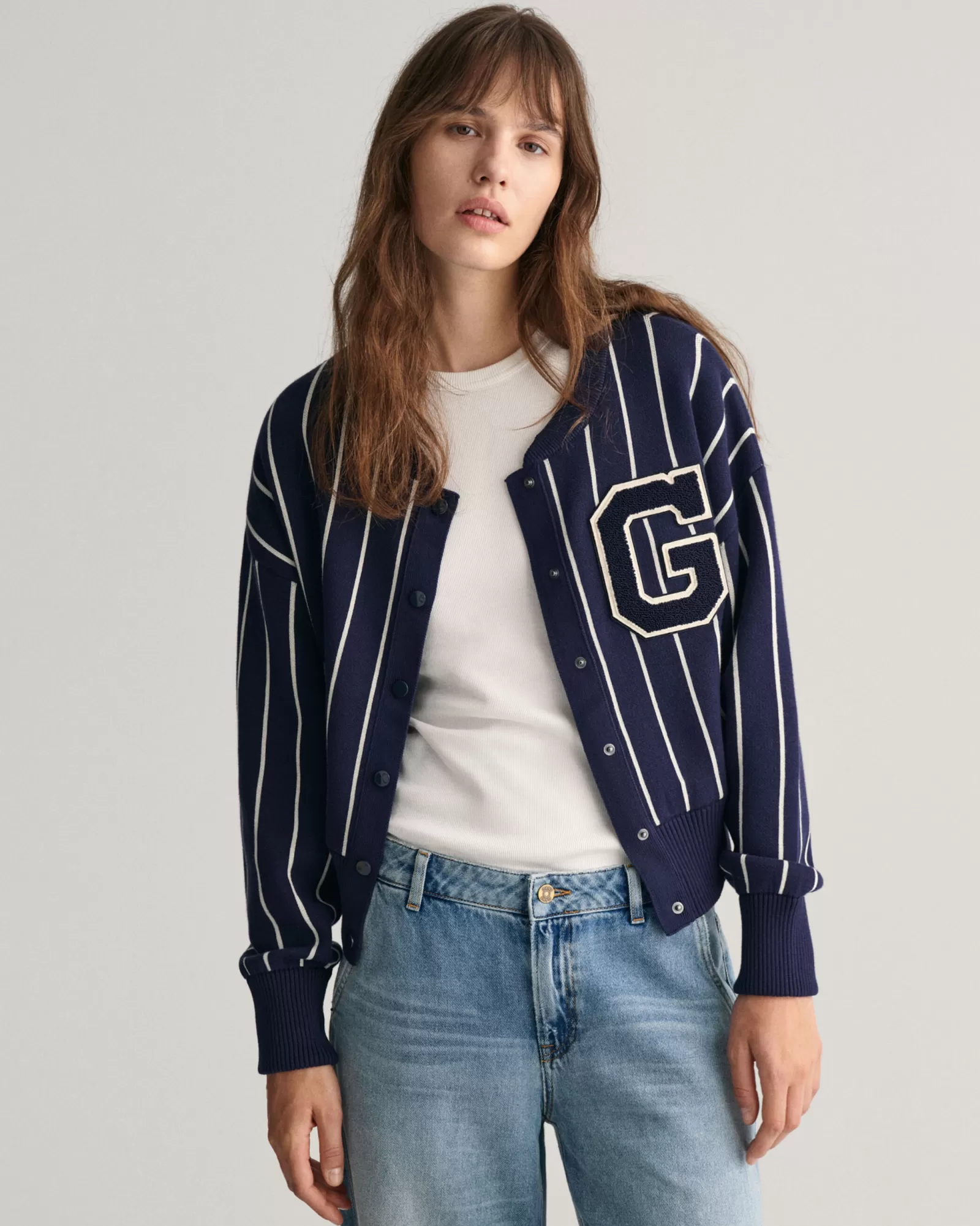 GANT Varsity Knitted Bomber Cardigan | Stickat