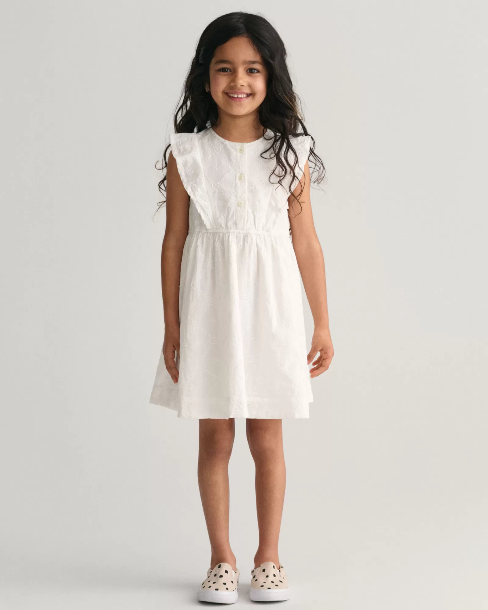 GANT Girls Frilly Broderie Anglaise Dress | Barn Klänningar & Kjolar