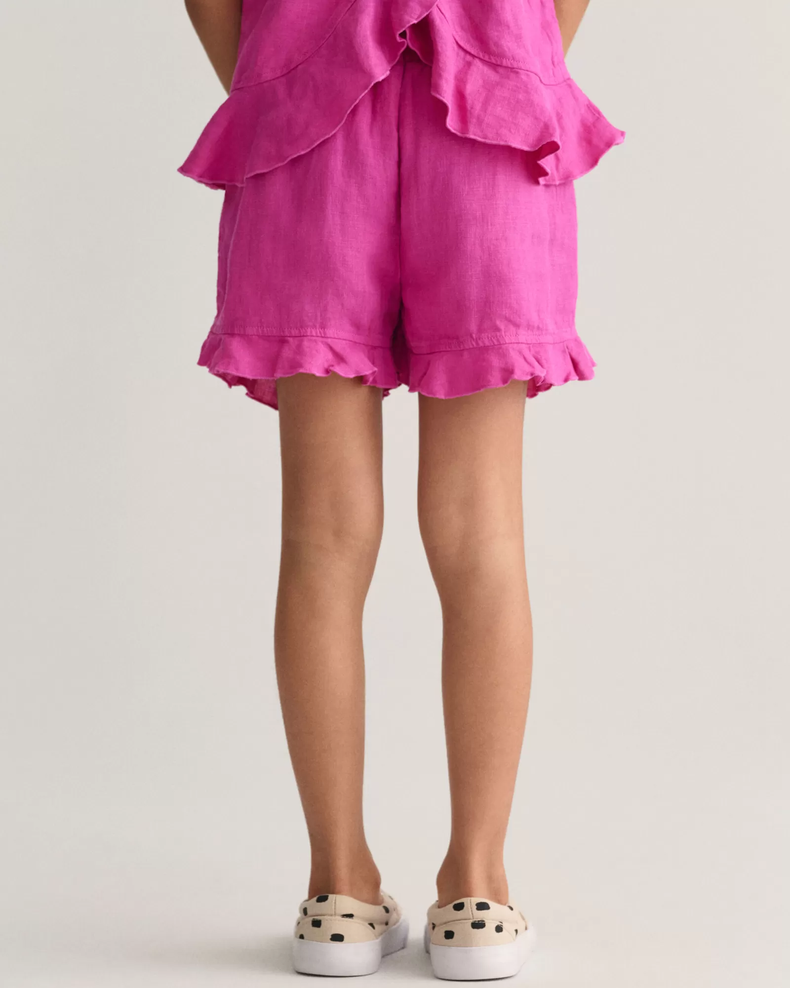 GANT Girls Frilly Linen Shorts | Barn Byxor