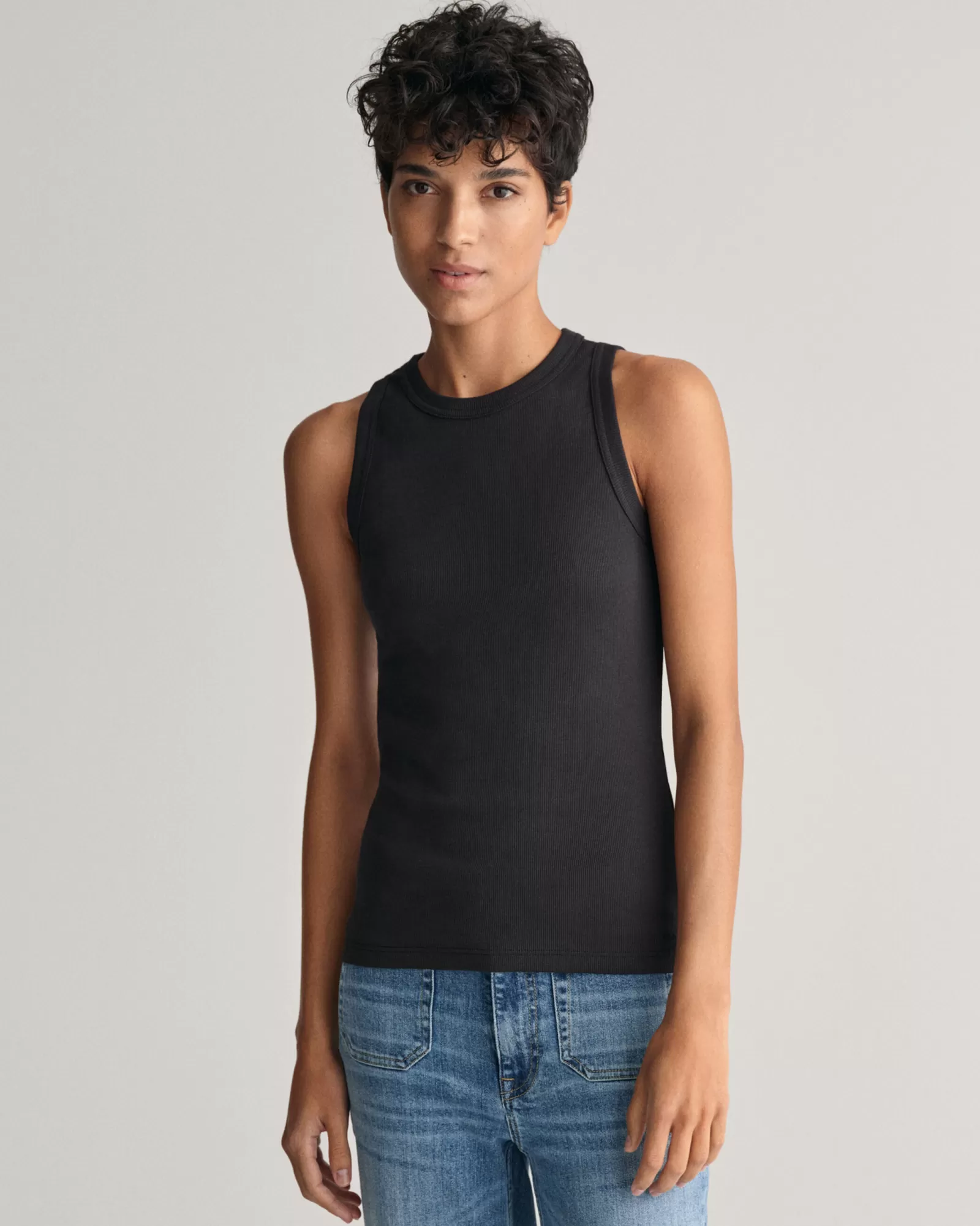 GANT High Neck Ribbed Tank Top | T-shirtar & Toppar