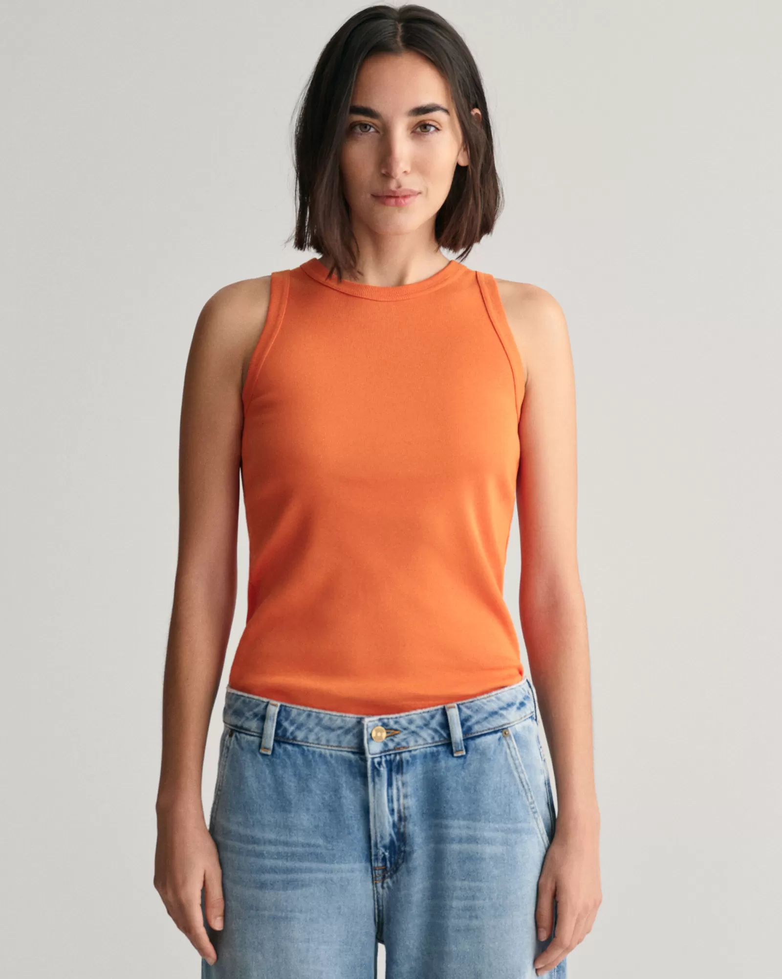 GANT High Neck Ribbed Tank Top | T-shirtar & Toppar