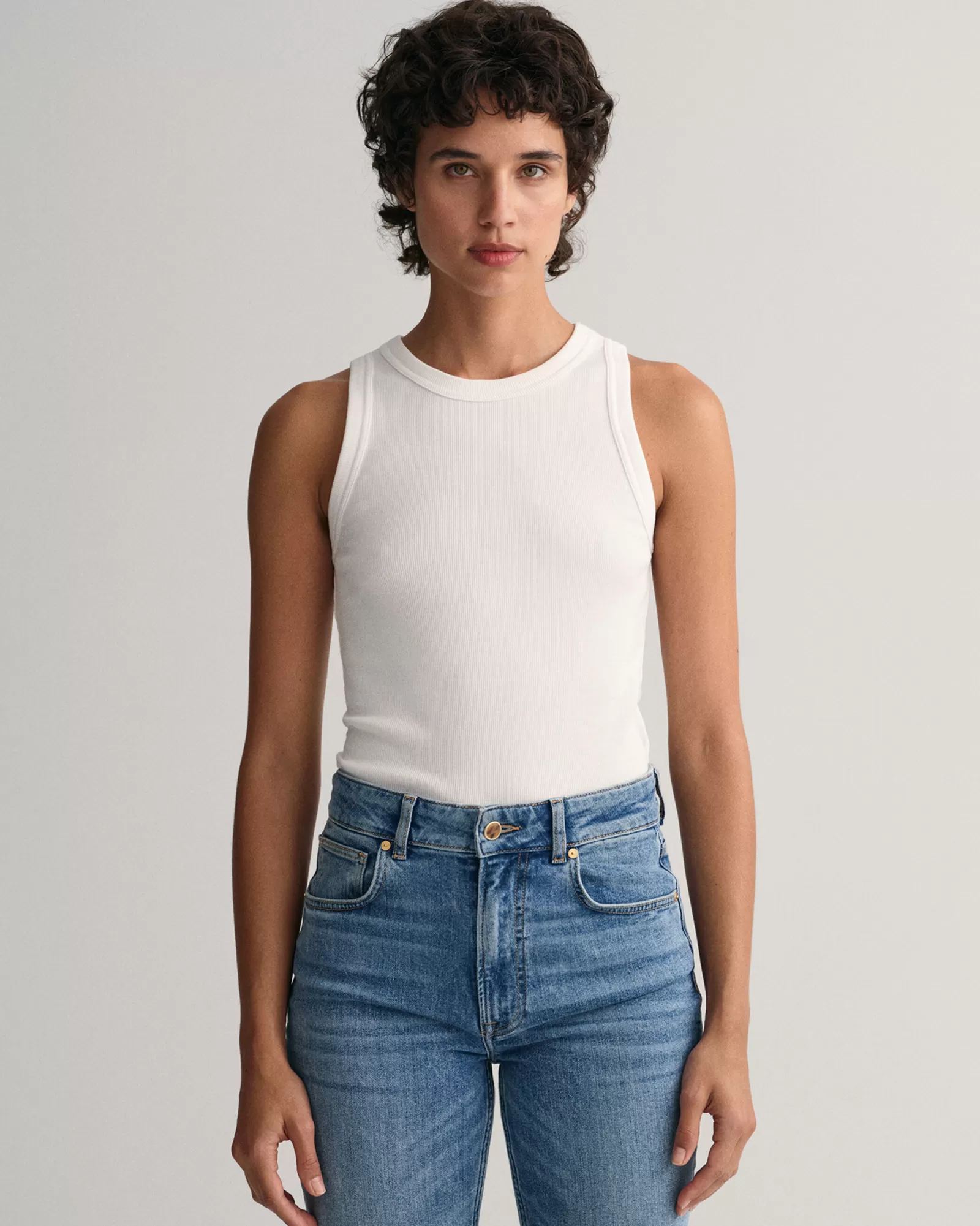 GANT High Neck Ribbed Tank Top | T-shirtar & Toppar