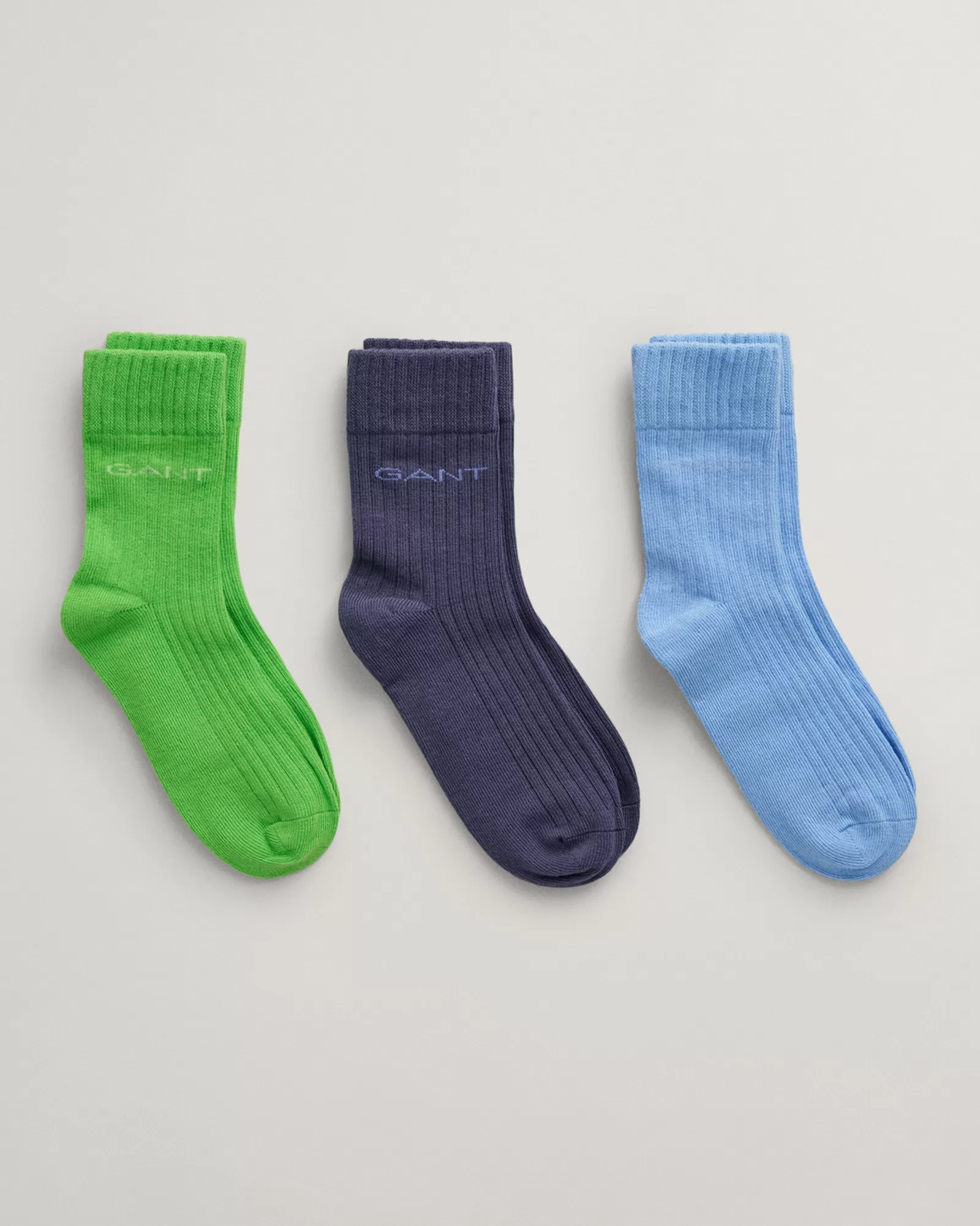 GANT Kids 3-Pack Tonal Logo Ribbed Socks | Barn Accessoarer | Accessoarer