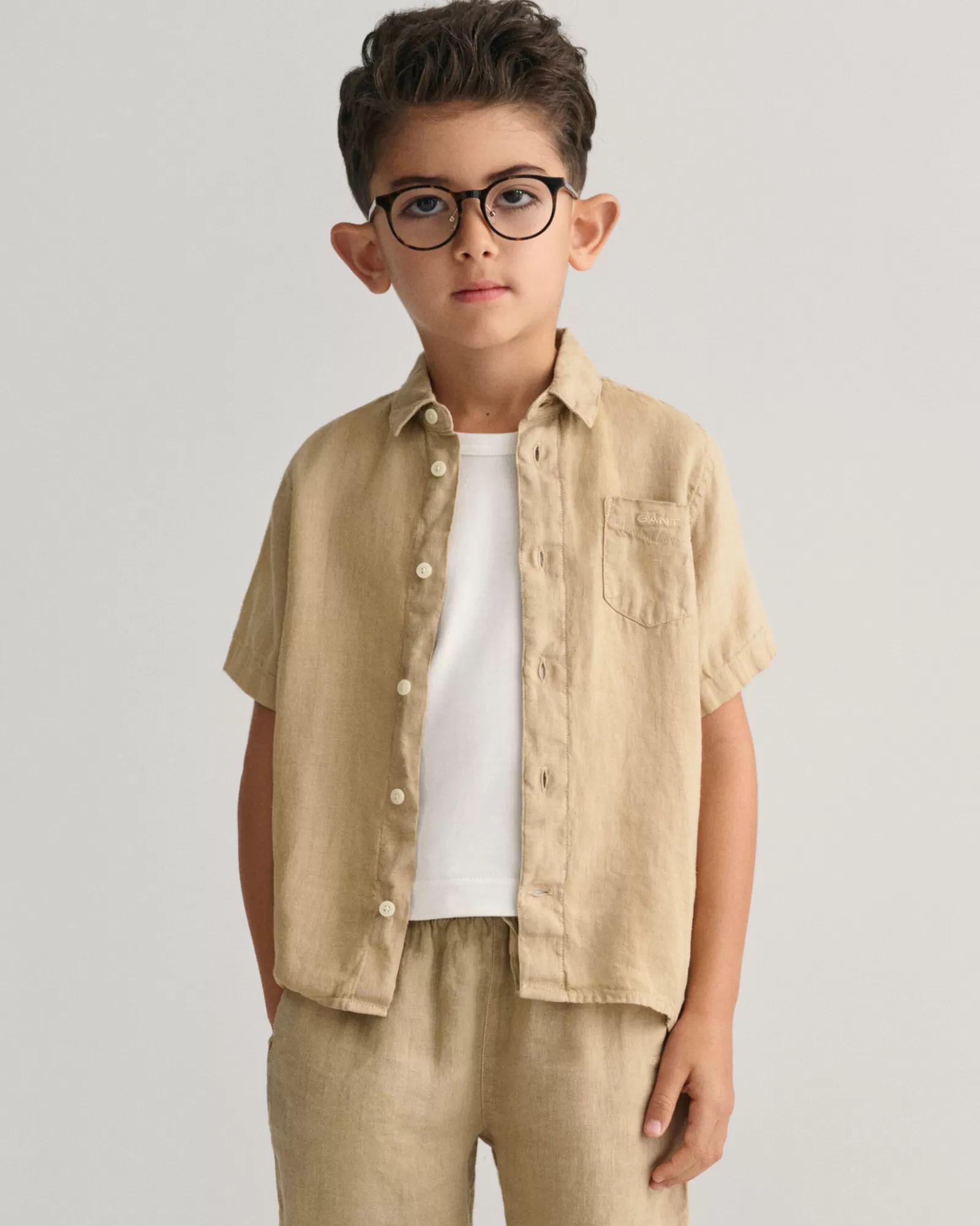 GANT Kids Linen Short Sleeve Shirt | Barn Skjortor | Skjortor