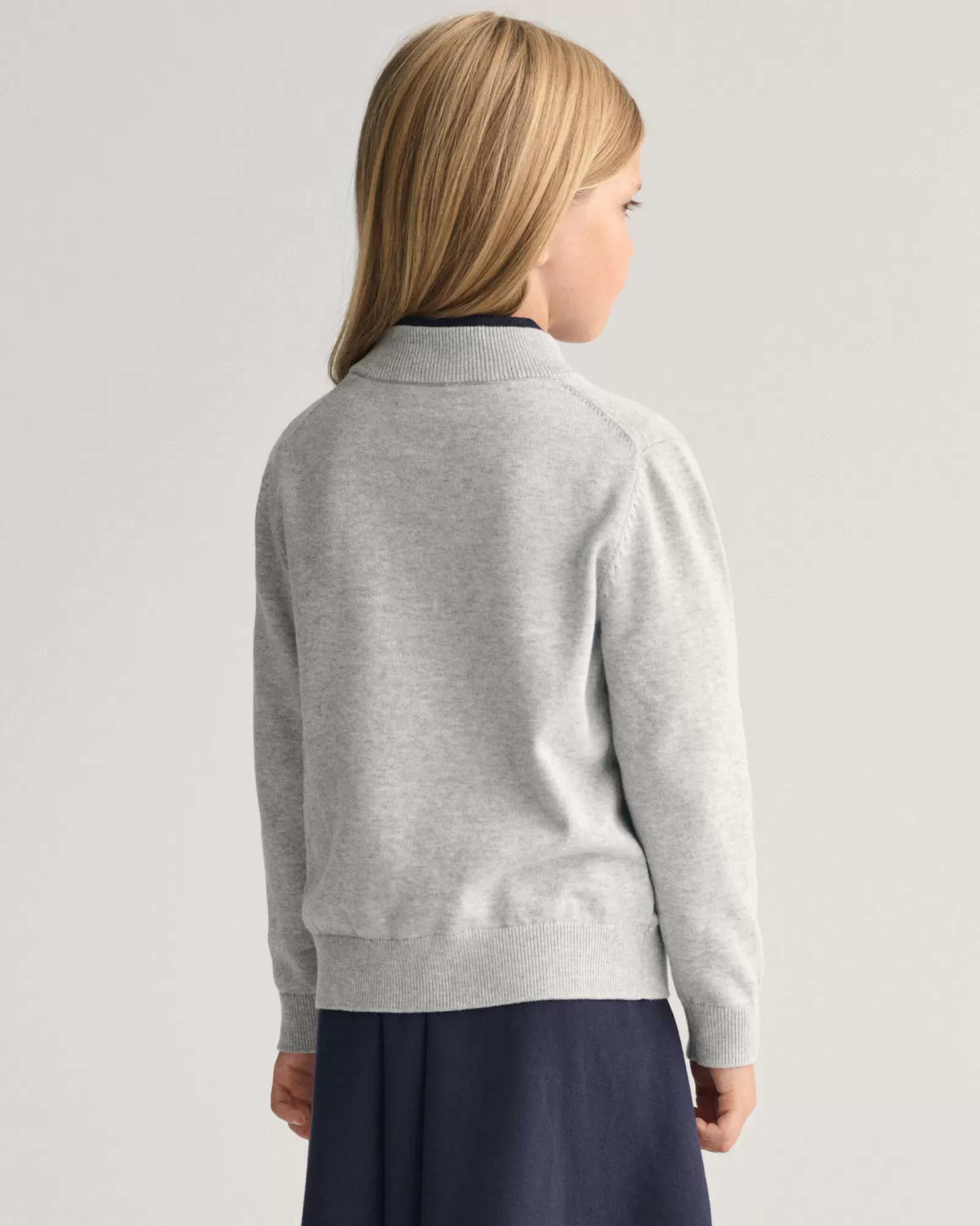 GANT Kids Shield Cotton Half-Zip Sweater | Barn Stickat | Stickat