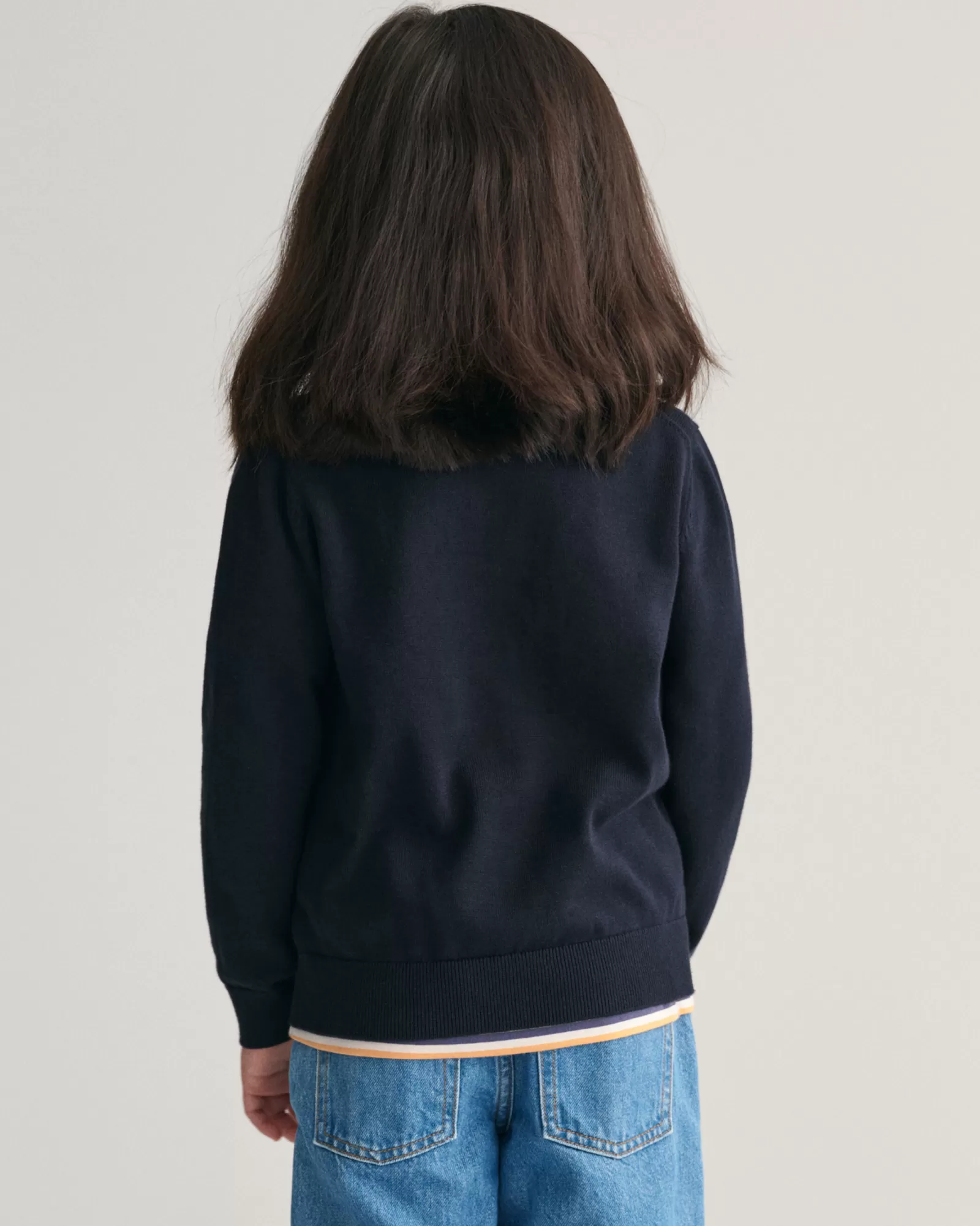 GANT Kids Shield Cotton Half-Zip Sweater | Barn Stickat | Stickat