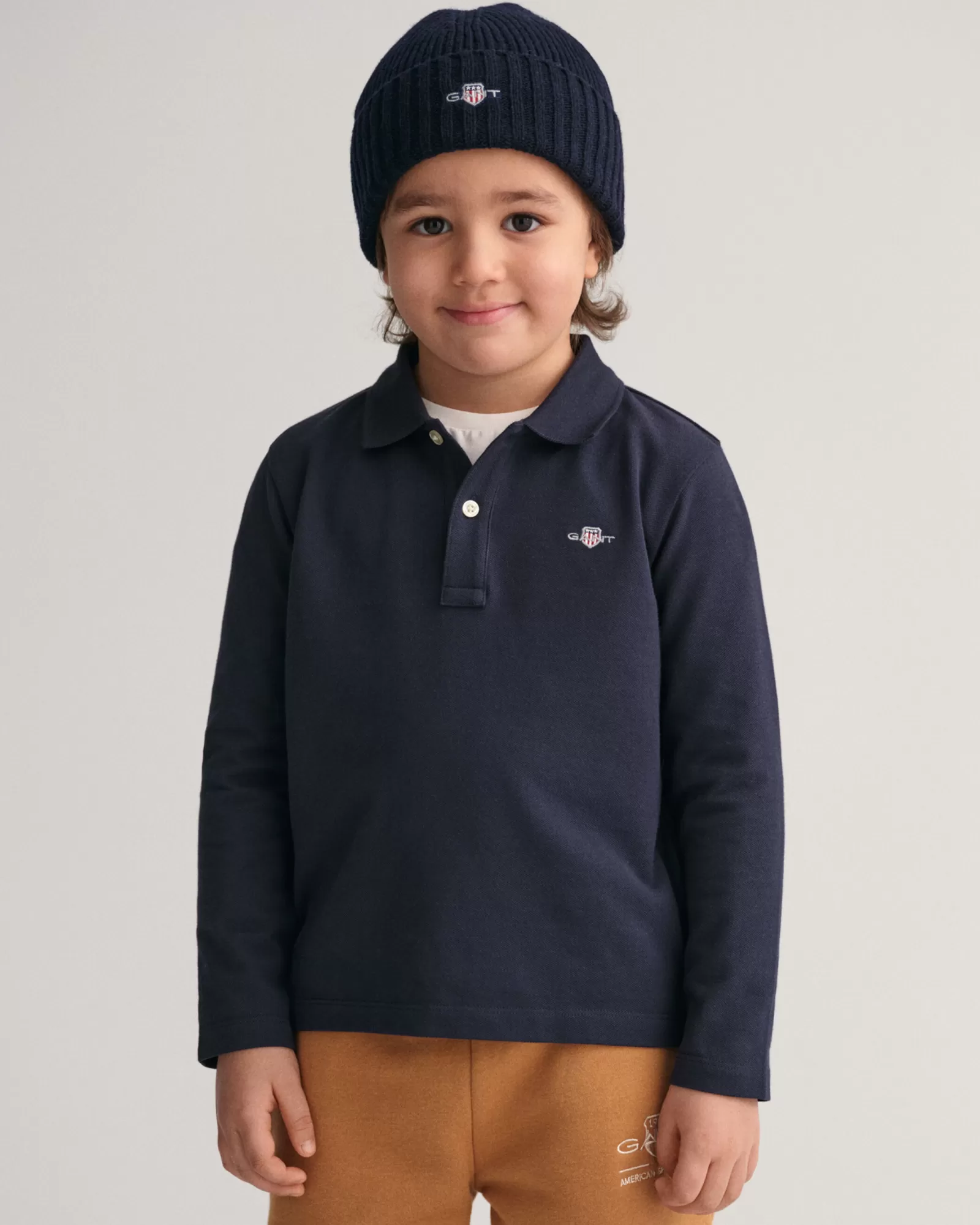 GANT Kids Shield Long Sleeve Piqué Polo Shirt | Barn T-Shirts & Pikéer | T-Shirts & Pikéer