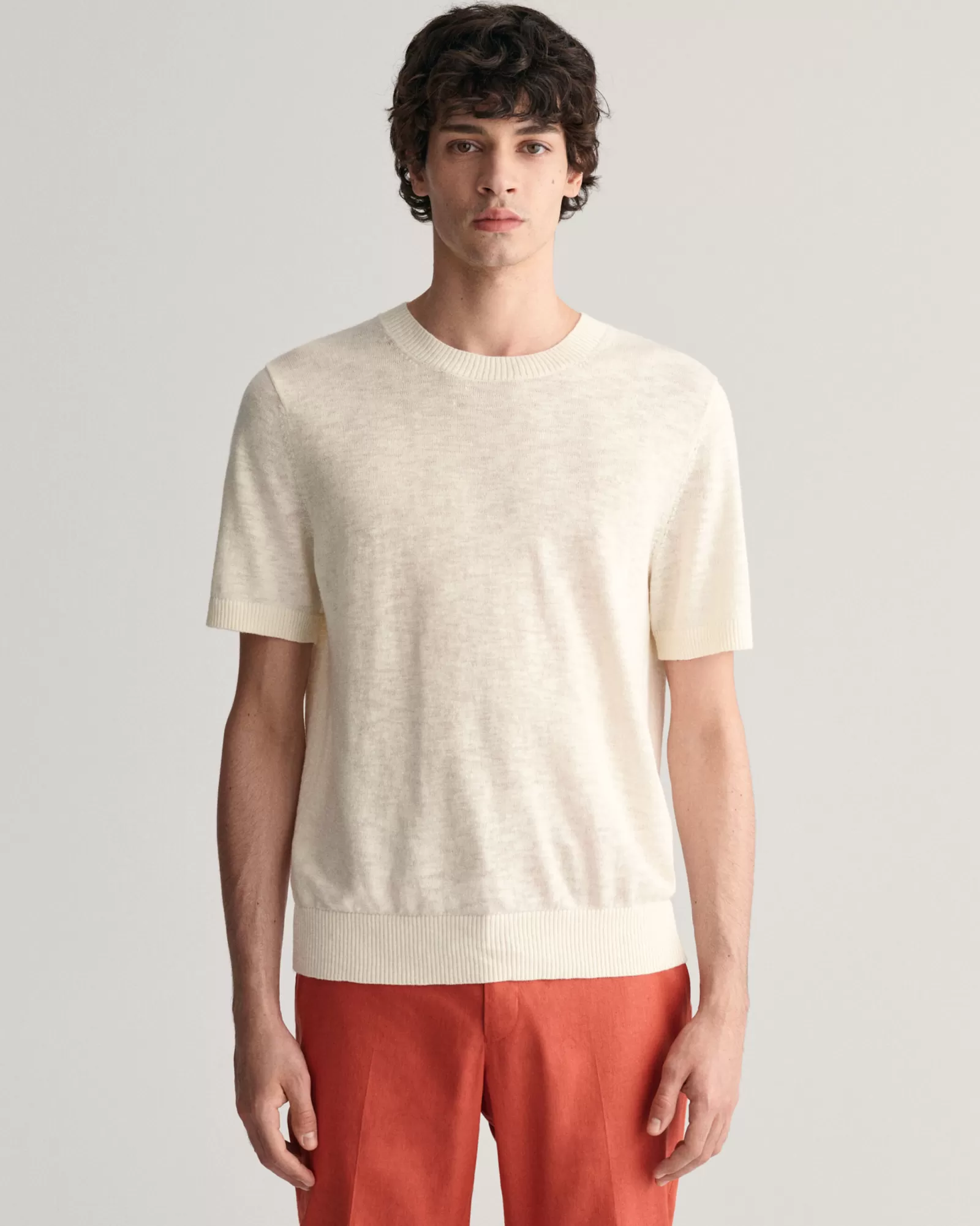 GANT Knitted Cotton Linen T-Shirt | Stickat | T-shirts