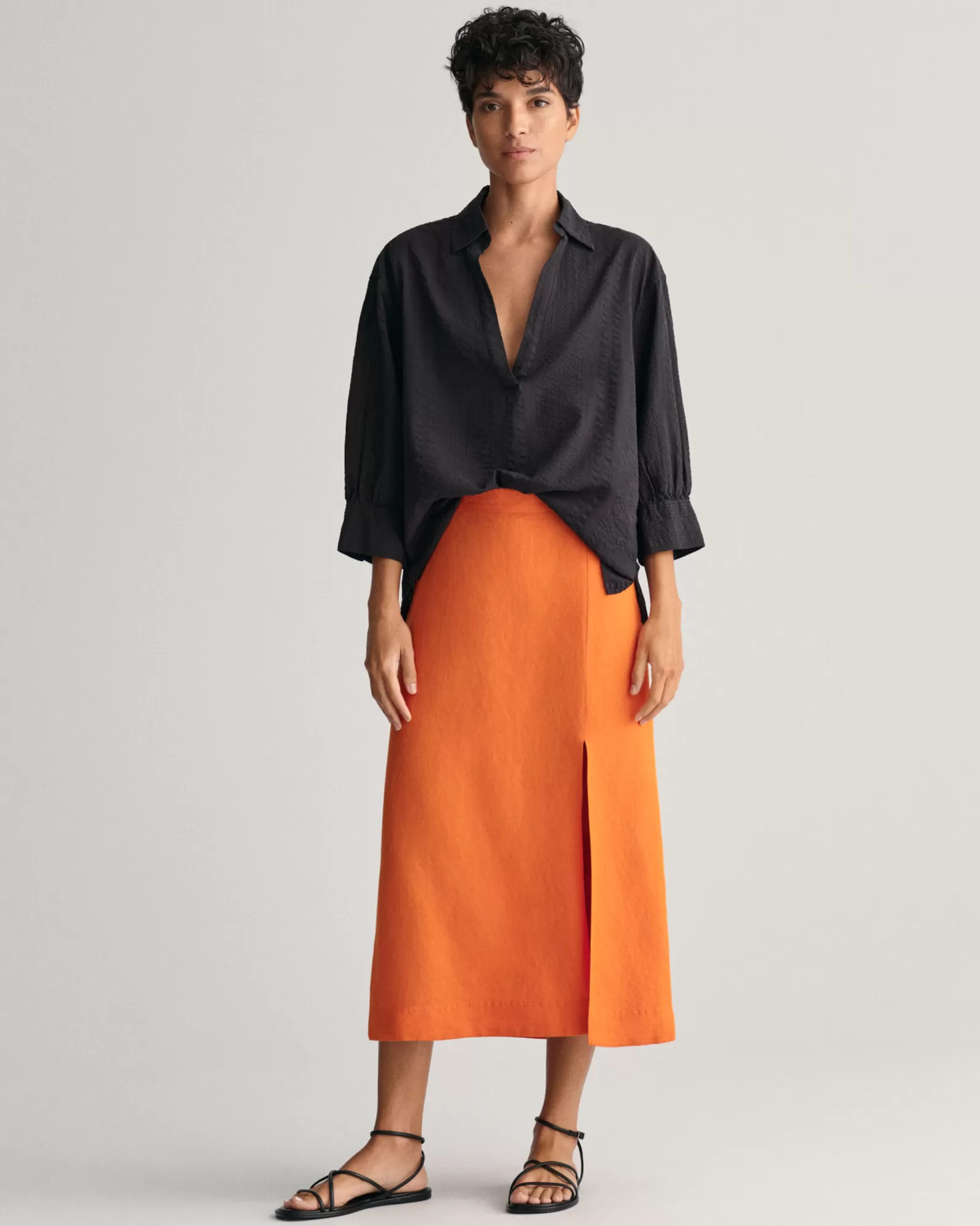 GANT Linen Blend Midi Skirt | Kjolar