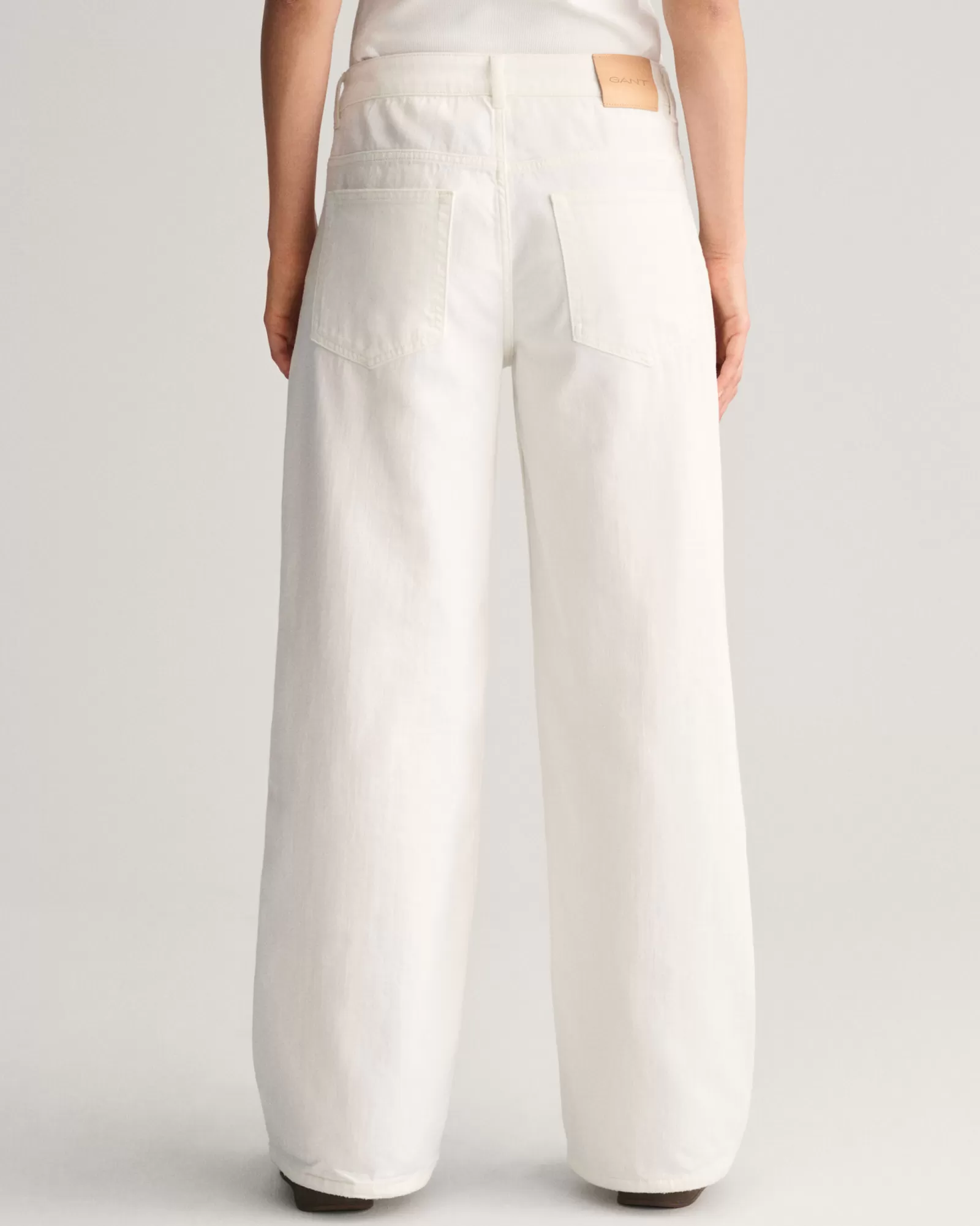 GANT Low-Waisted Wide Leg White Jeans | Jeans