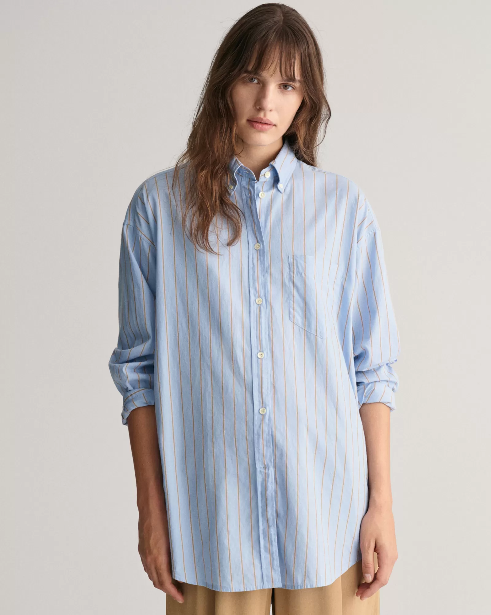 GANT Oversized Striped Luxury Oxford Shirt | Skjortor & Blusar